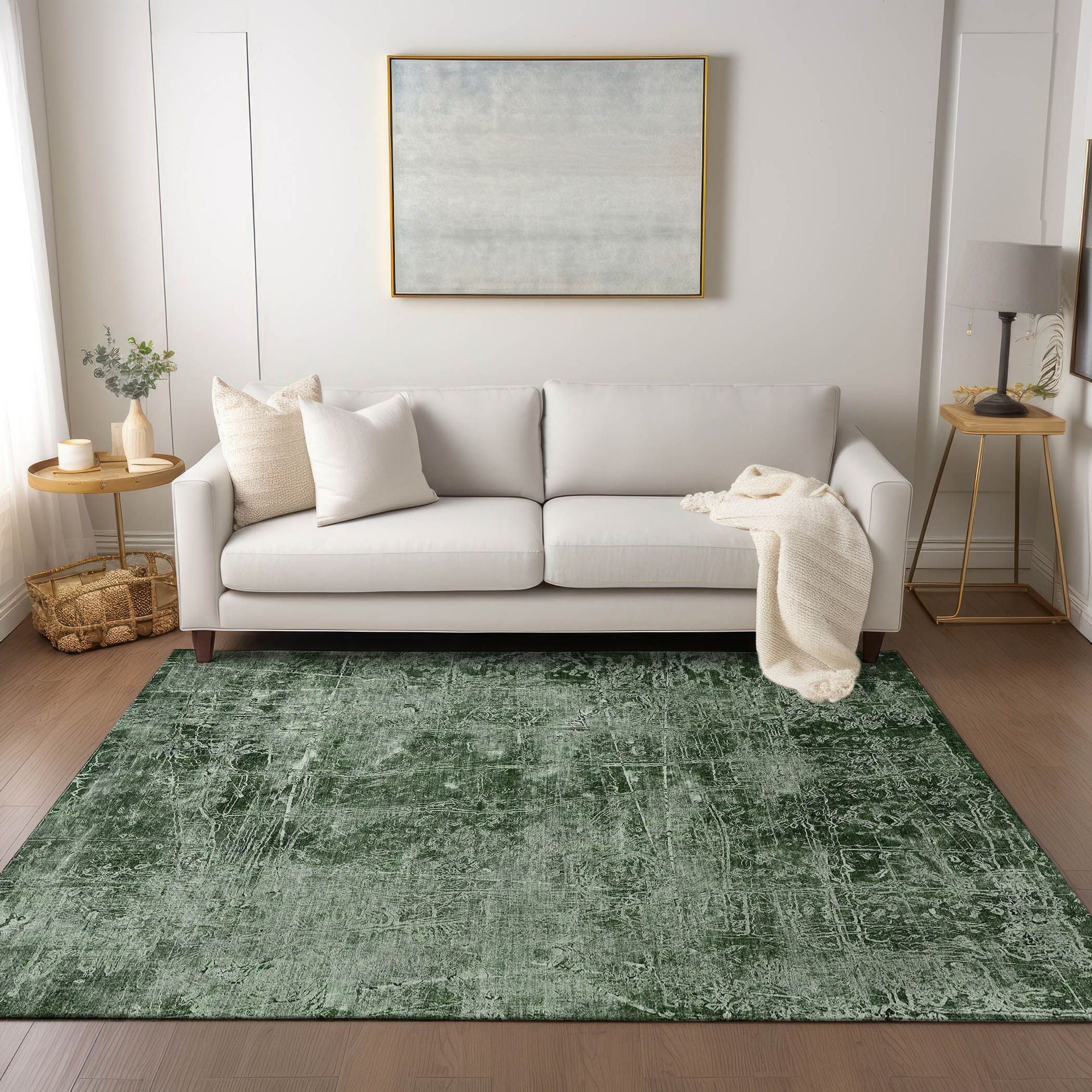 Machine Made ACN559 Emerald Green Rugs