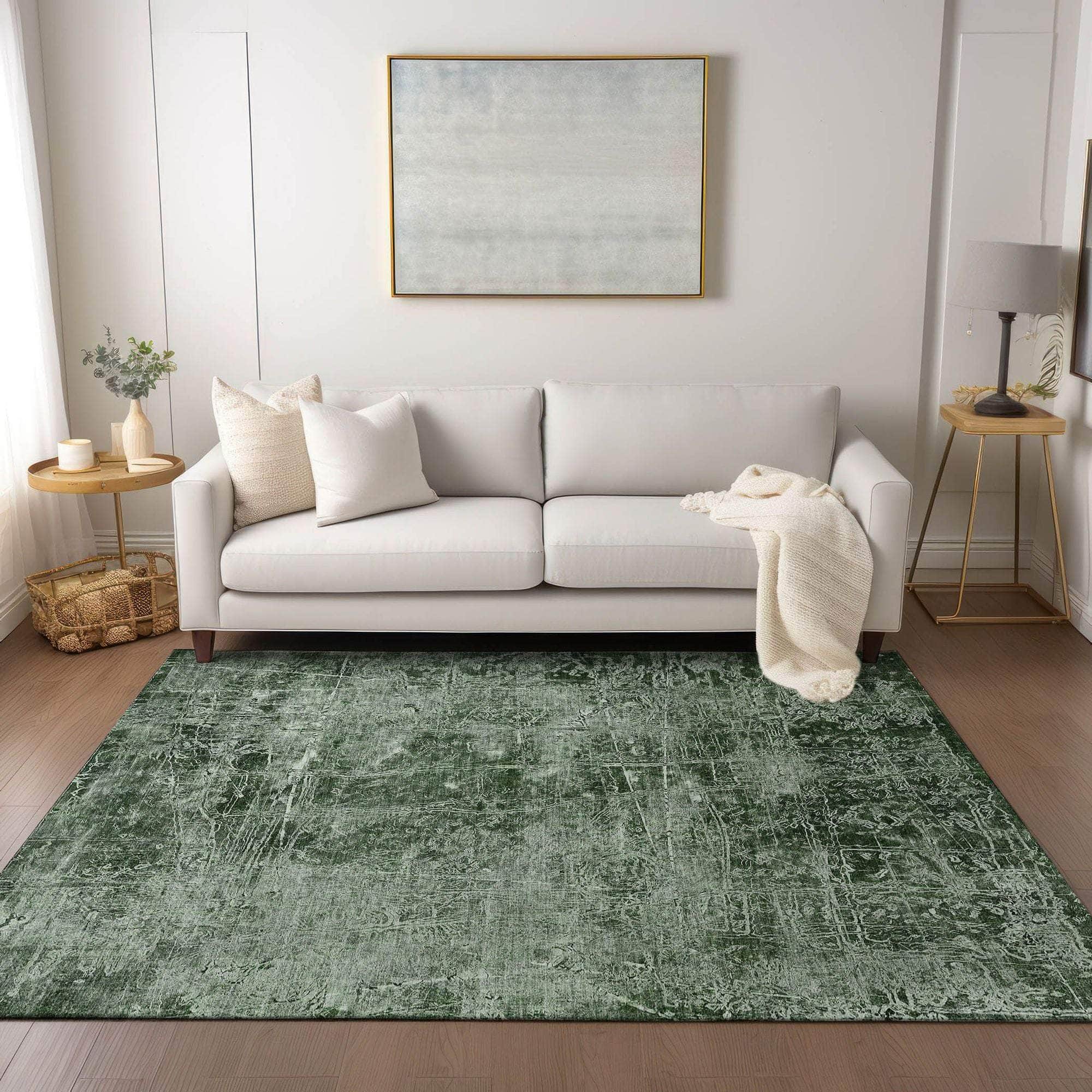 Machine Made ACN559 Emerald Green Rugs