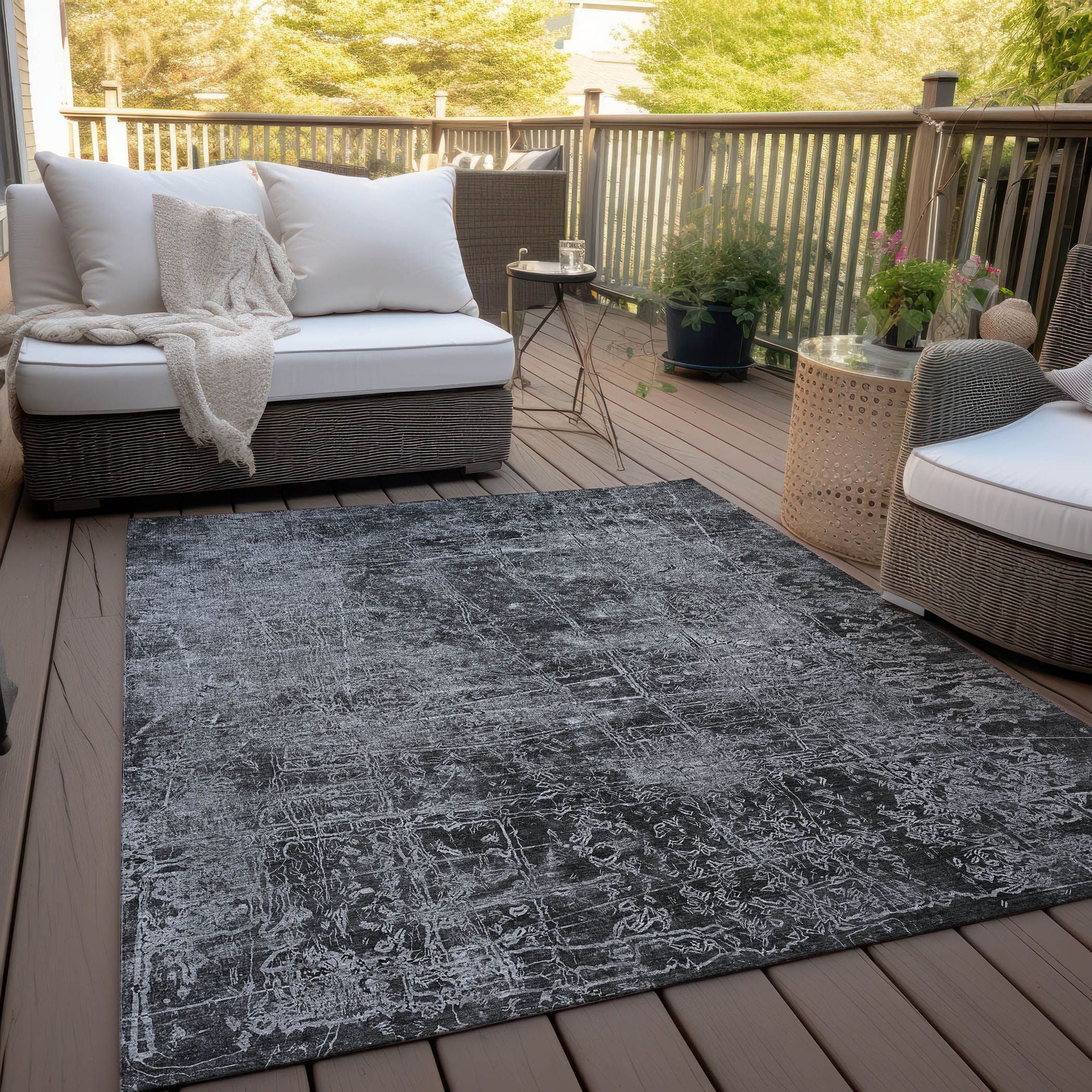 Machine Made ACN559 Gray Rugs