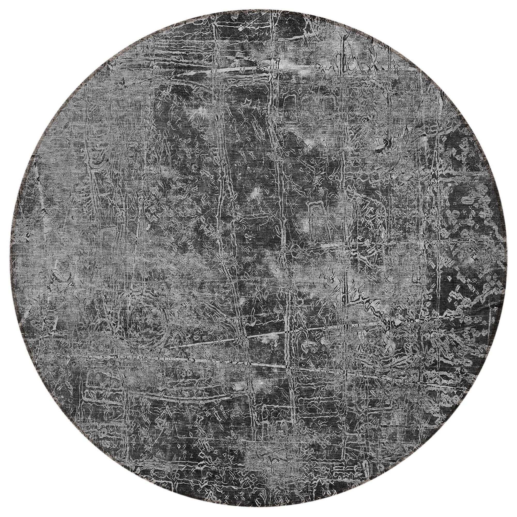 Machine Washable Gray Rug - Indoor / Outdoor - Kids / Pet Friendly Organic Print Rug