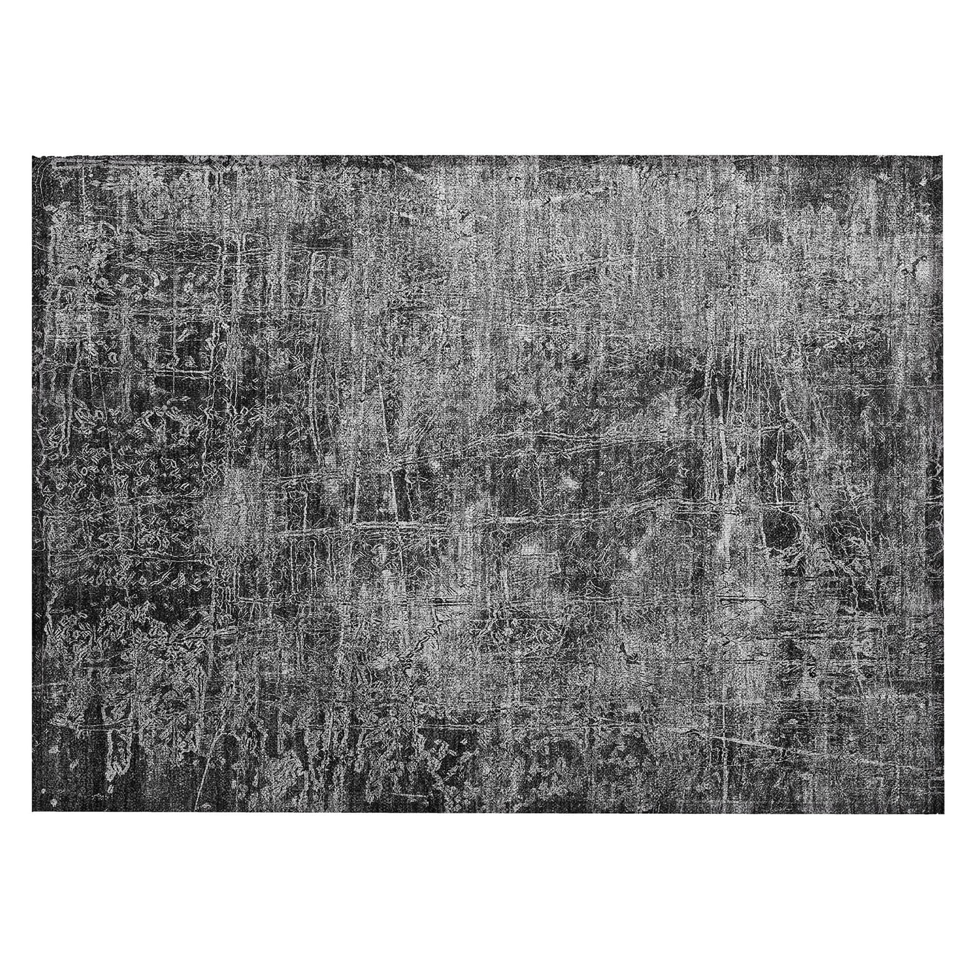 Machine Washable Gray Rug - Indoor / Outdoor - Kids / Pet Friendly Organic Print Rug