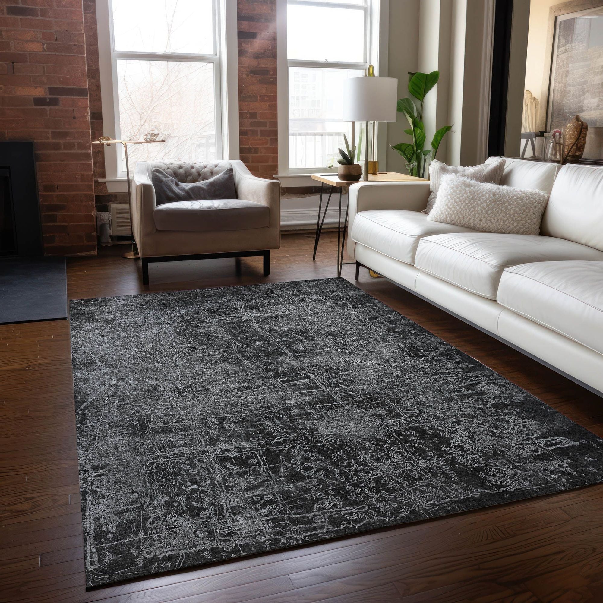 Machine Made ACN559 Gray Rugs