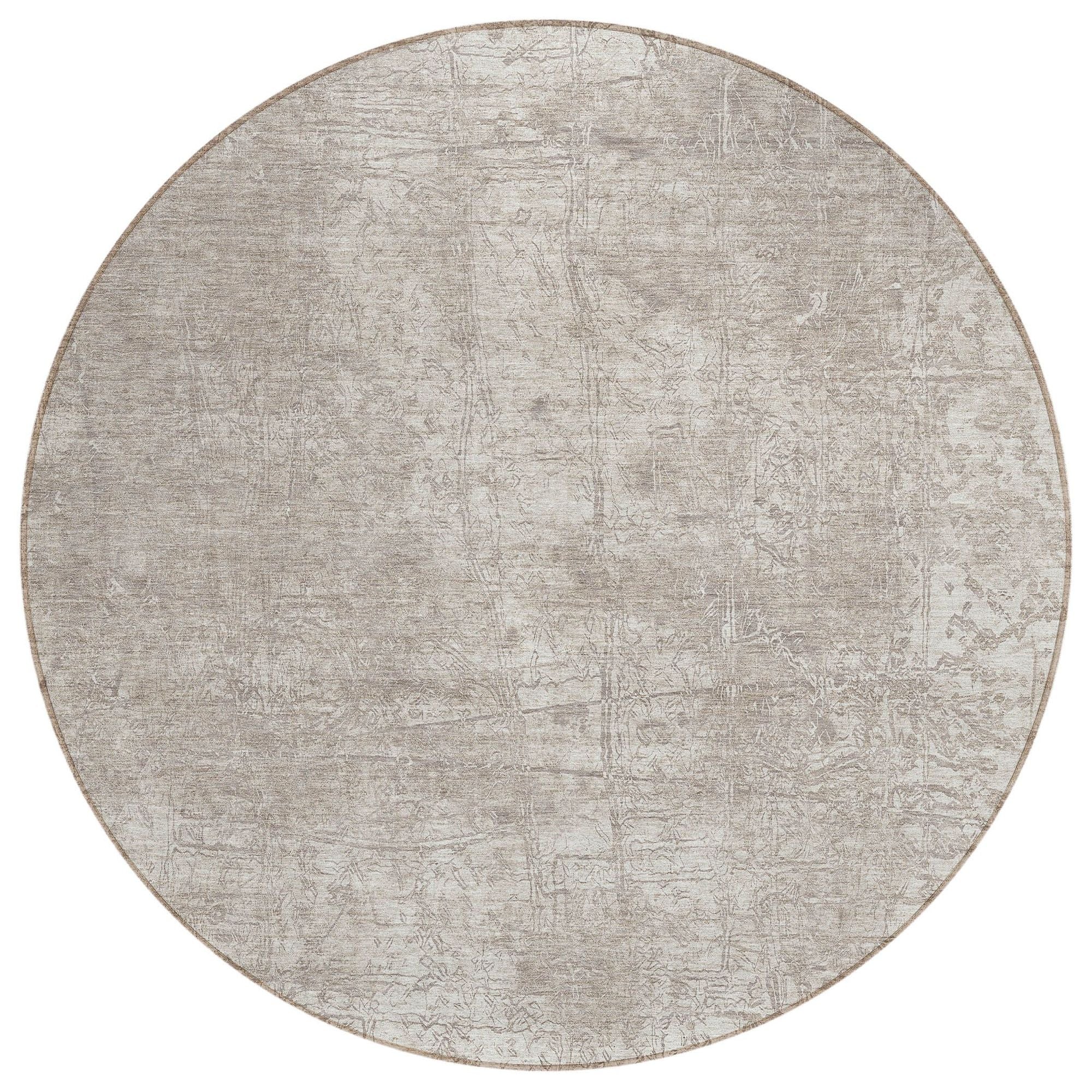 Machine Washable Ivory Rug - Indoor / Outdoor - Kids / Pet Friendly Organic Print Rug