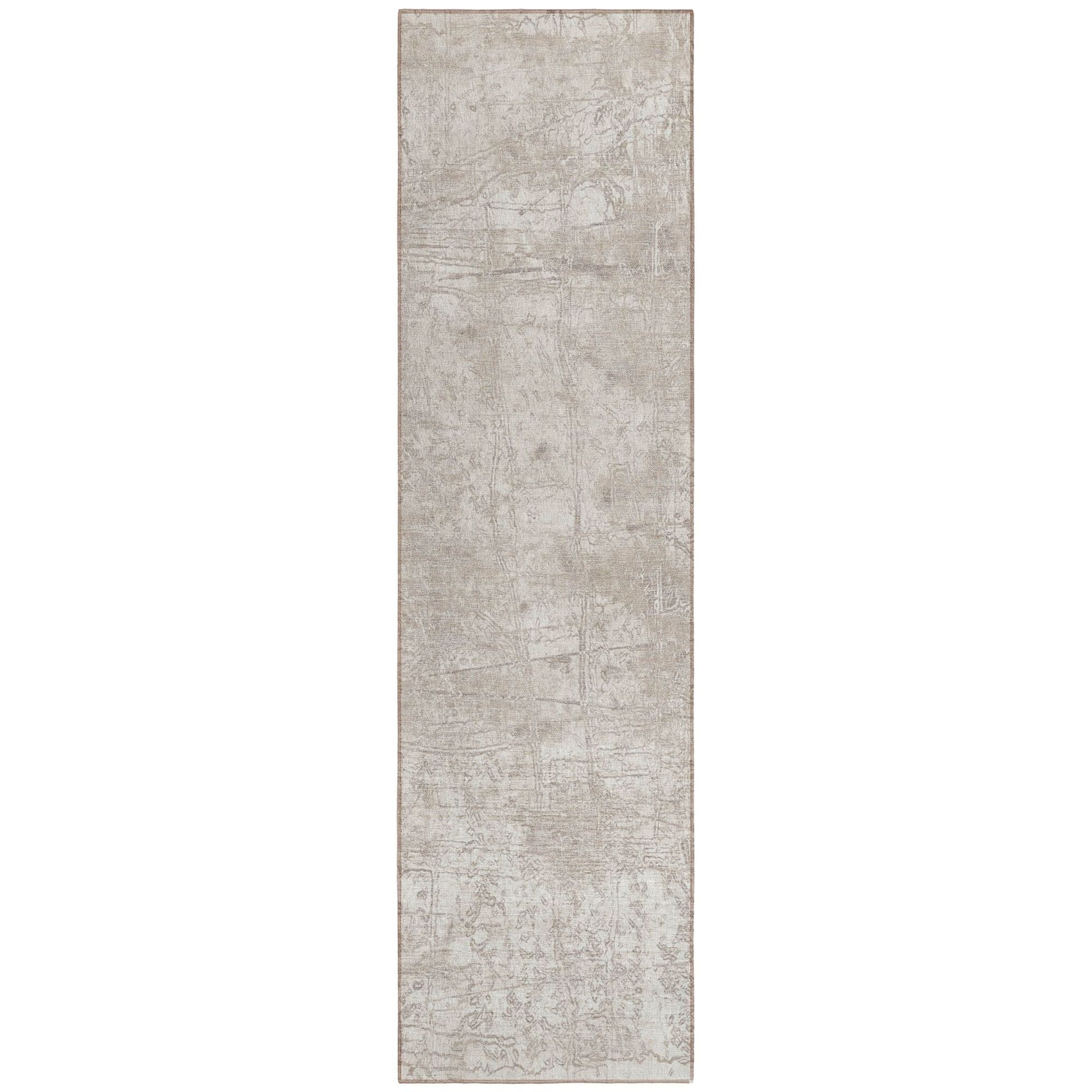 Machine Washable Ivory Rug - Indoor / Outdoor - Kids / Pet Friendly Organic Print Rug
