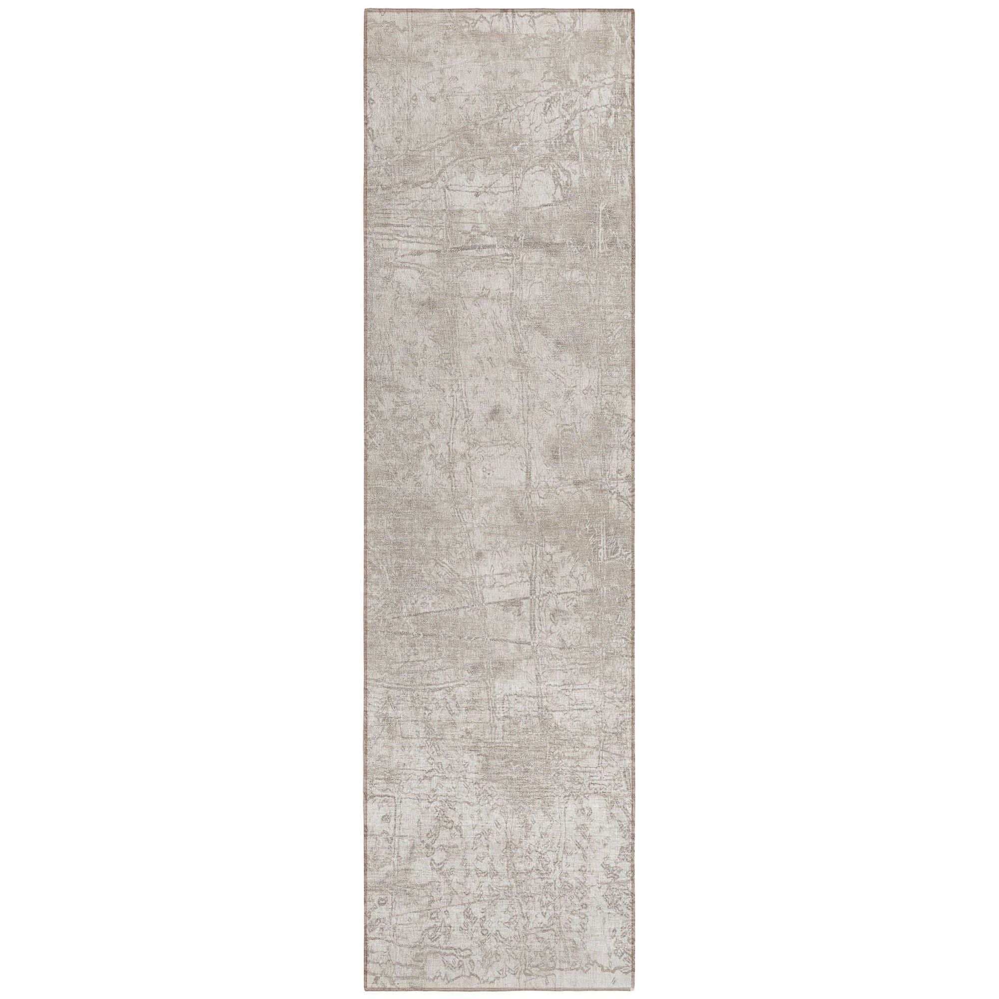 Machine Washable Ivory Rug - Indoor / Outdoor - Kids / Pet Friendly Organic Print Rug