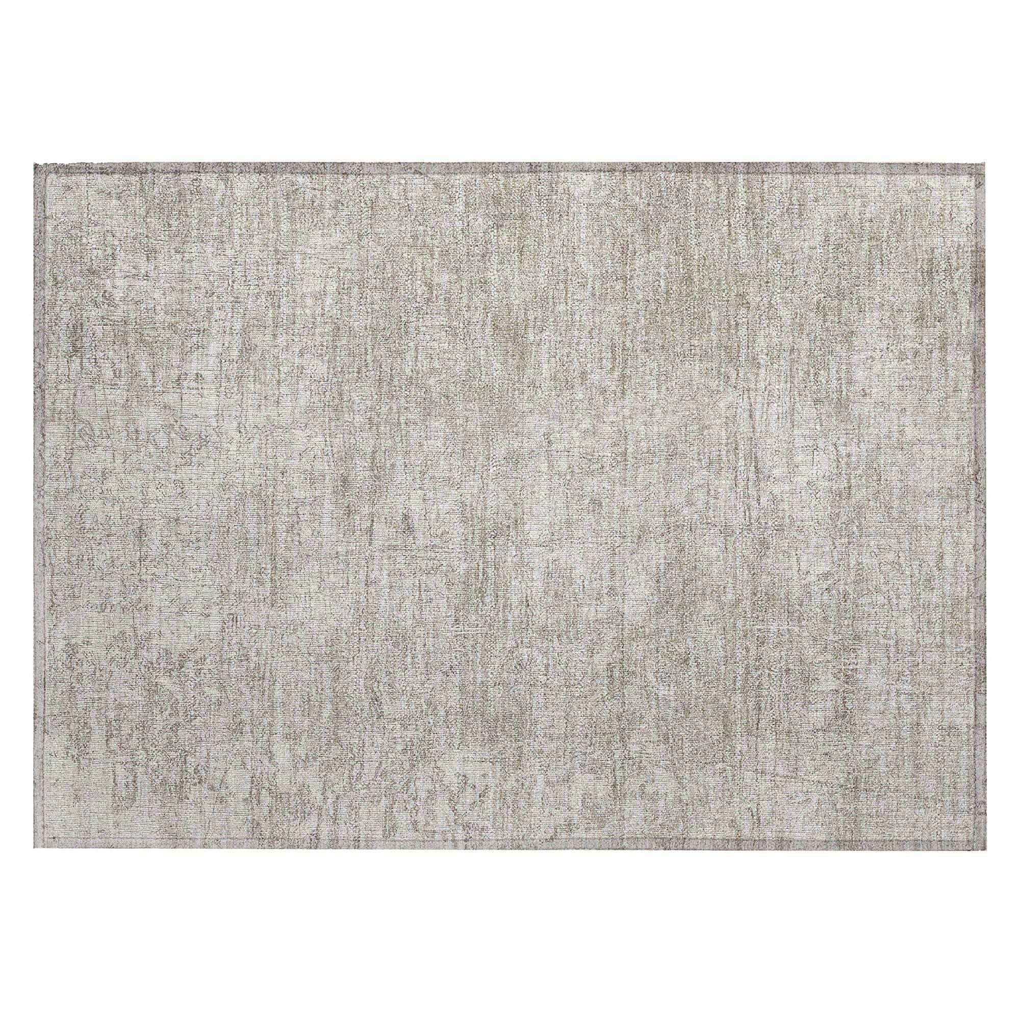 Machine Washable Ivory Rug - Indoor / Outdoor - Kids / Pet Friendly Organic Print Rug