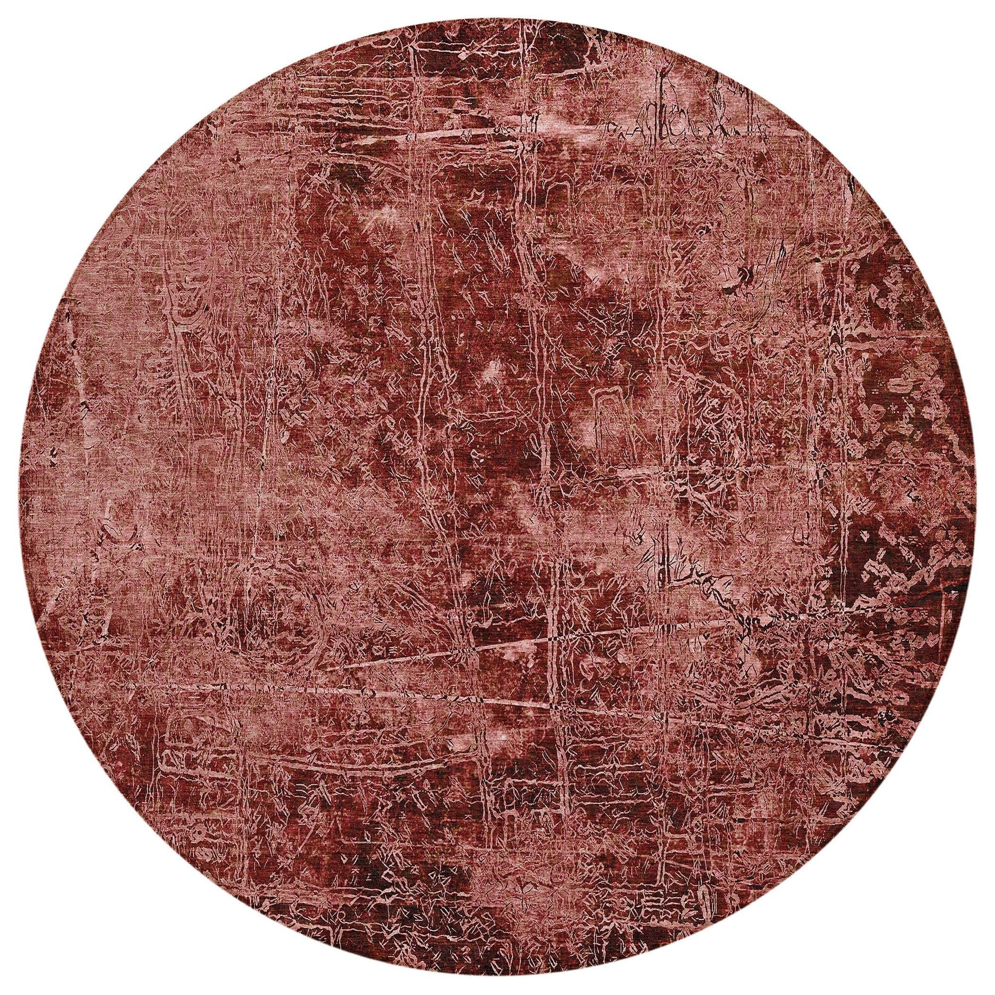Machine Washable Merlot Red Rug - Indoor / Outdoor - Kids / Pet Friendly Organic Print Rug