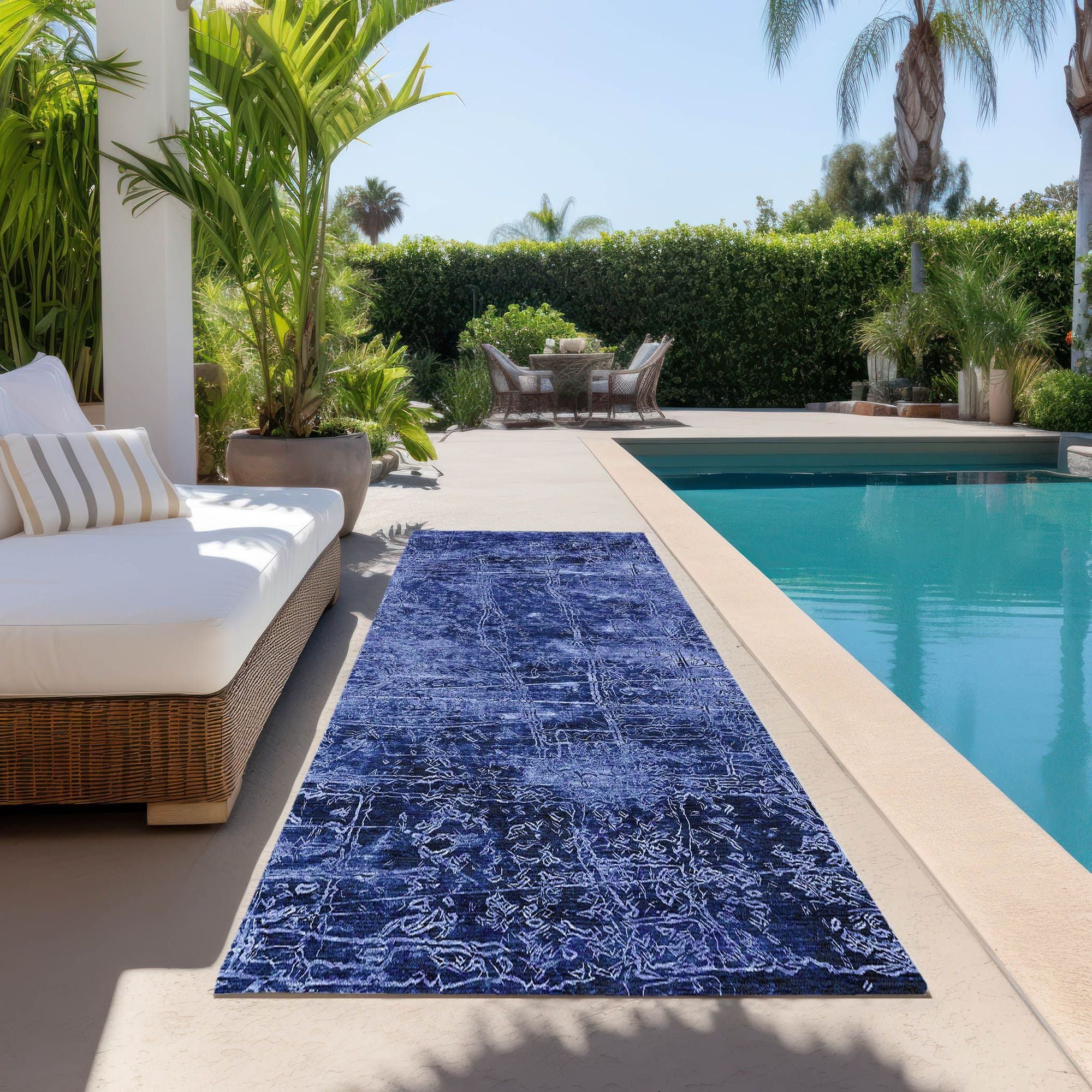 Machine Made ACN559 Navy Blue Rugs