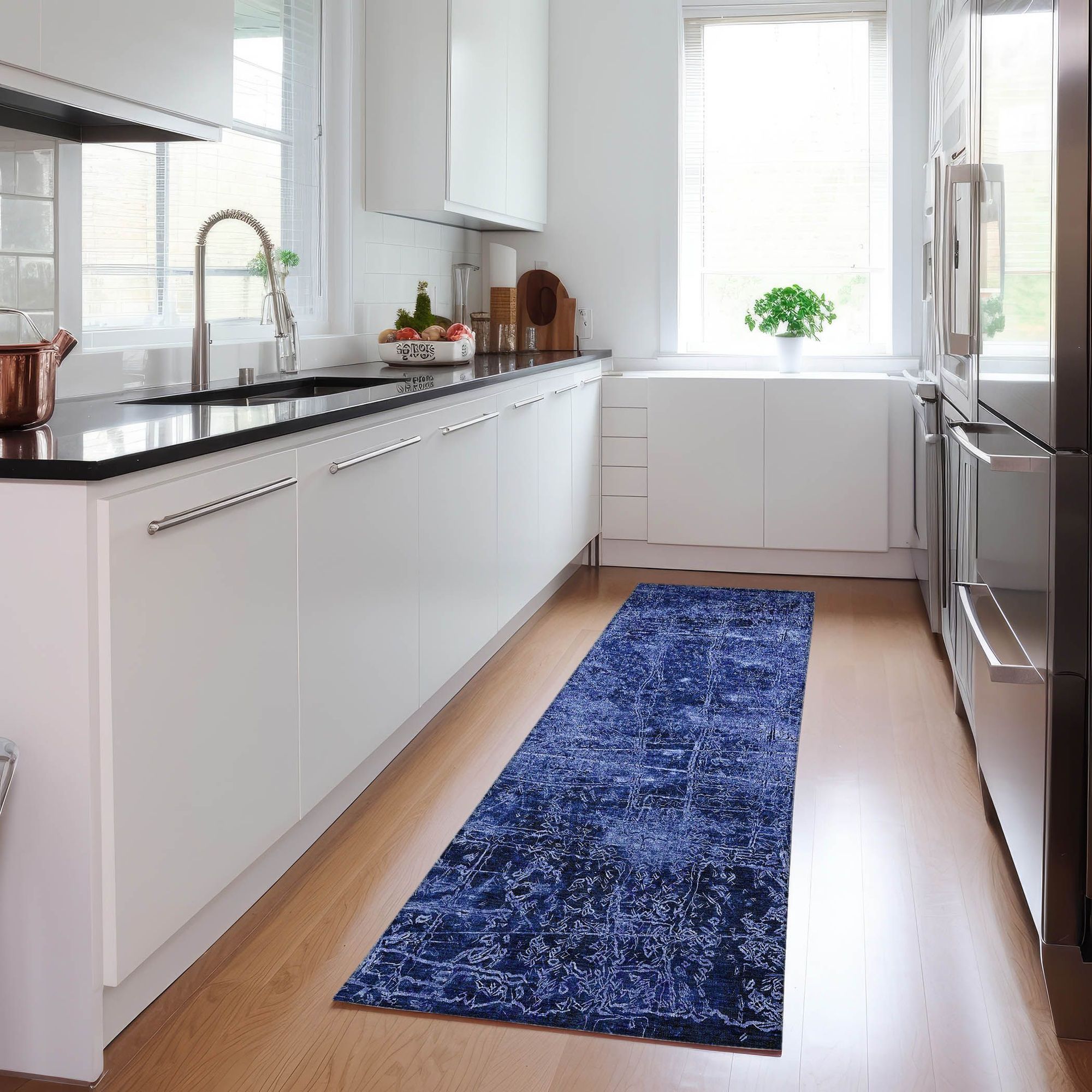 Machine Made ACN559 Navy Blue Rugs