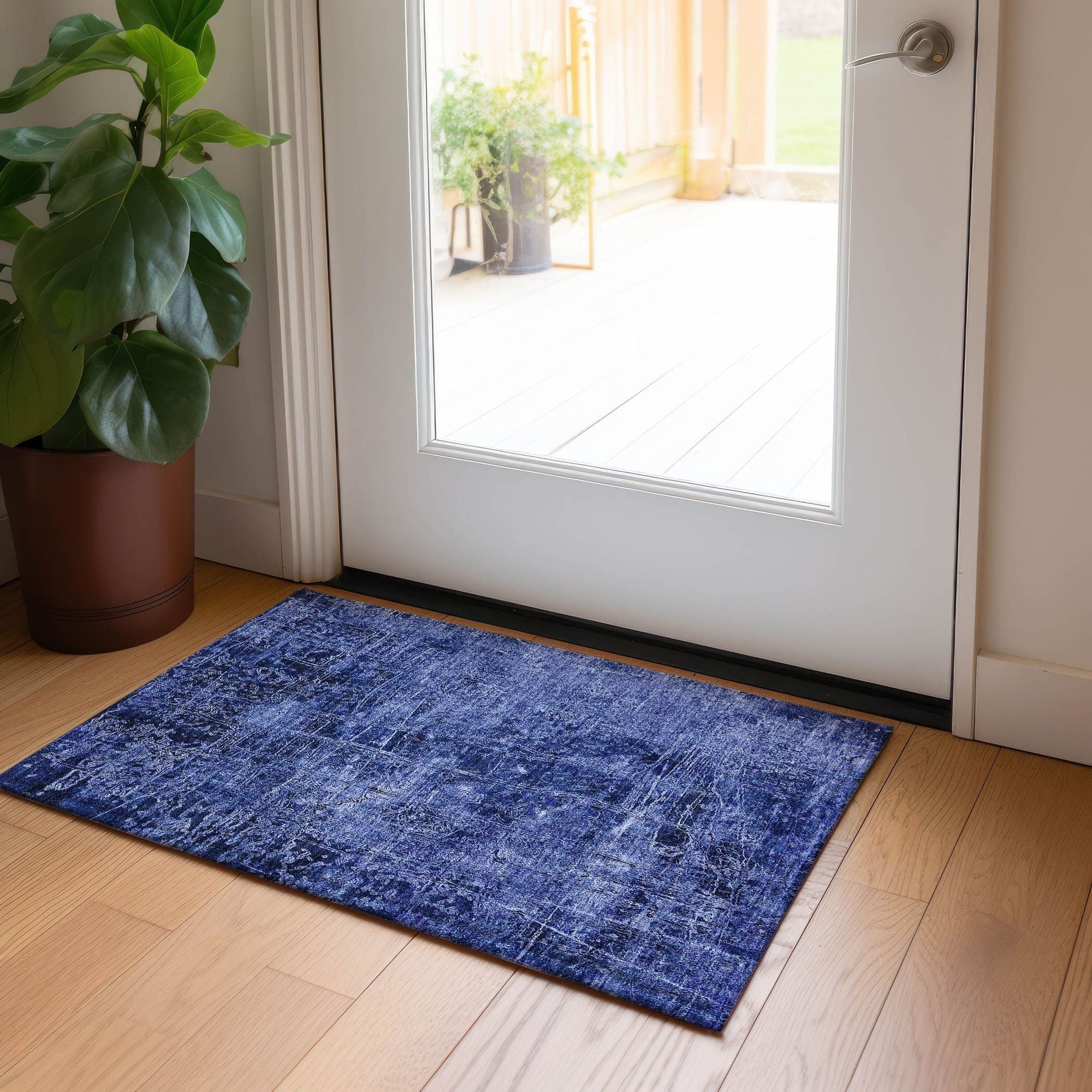 Machine Made ACN559 Navy Blue Rugs