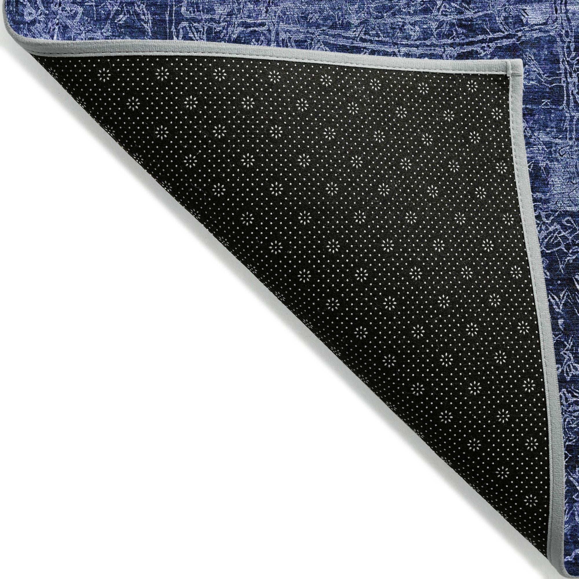 Machine Made ACN559 Navy Blue Rugs