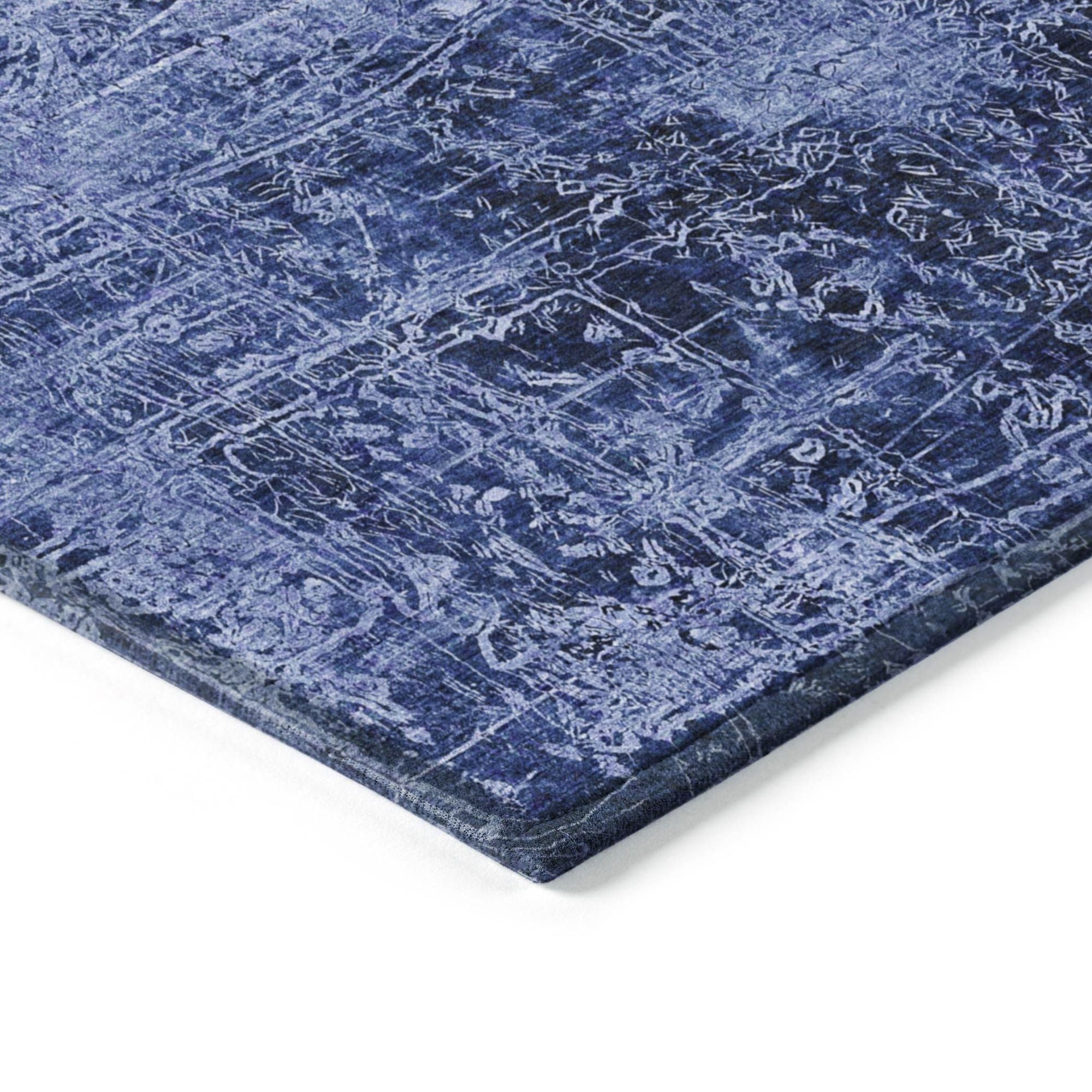 Machine Made ACN559 Navy Blue Rugs