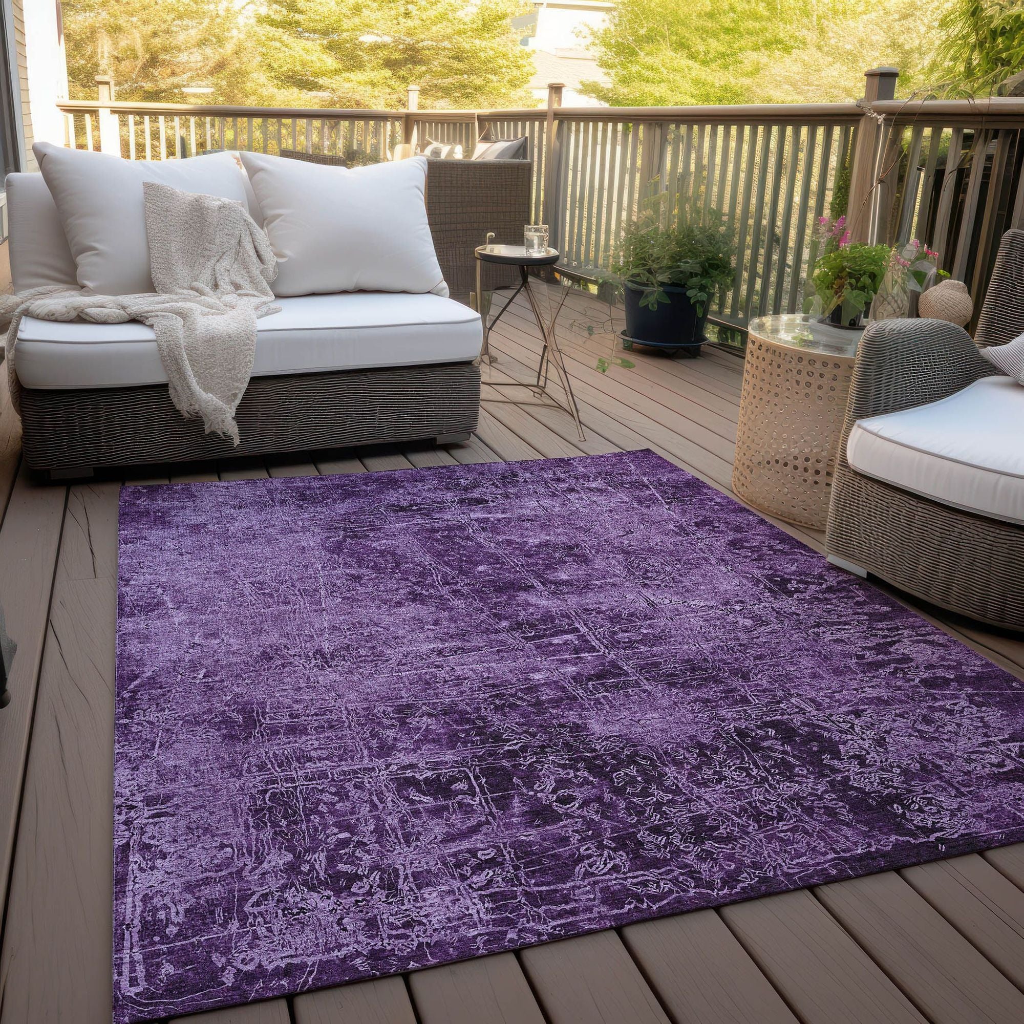 Machine Made ACN559 Purple Rugs