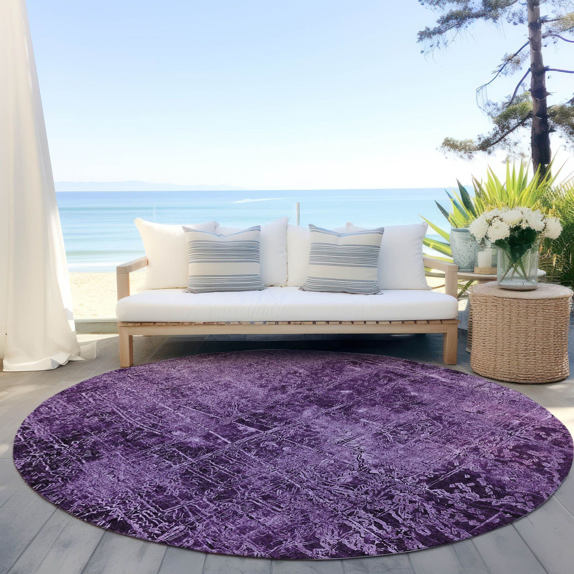 Machine Made ACN559 Purple Rugs