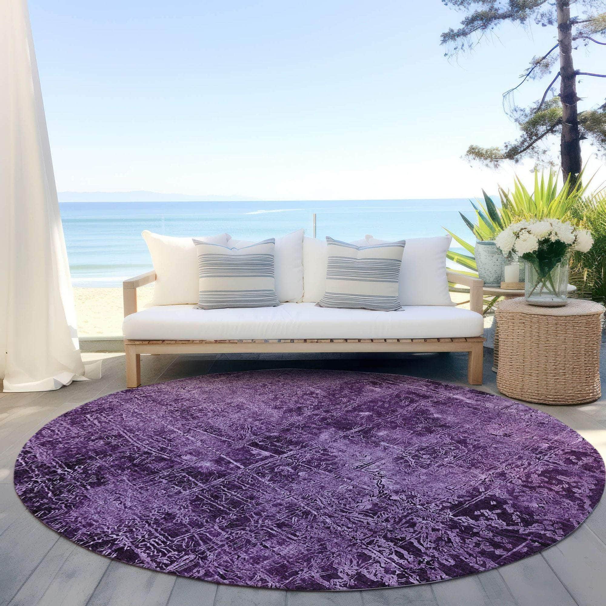 Machine Made ACN559 Purple Rugs
