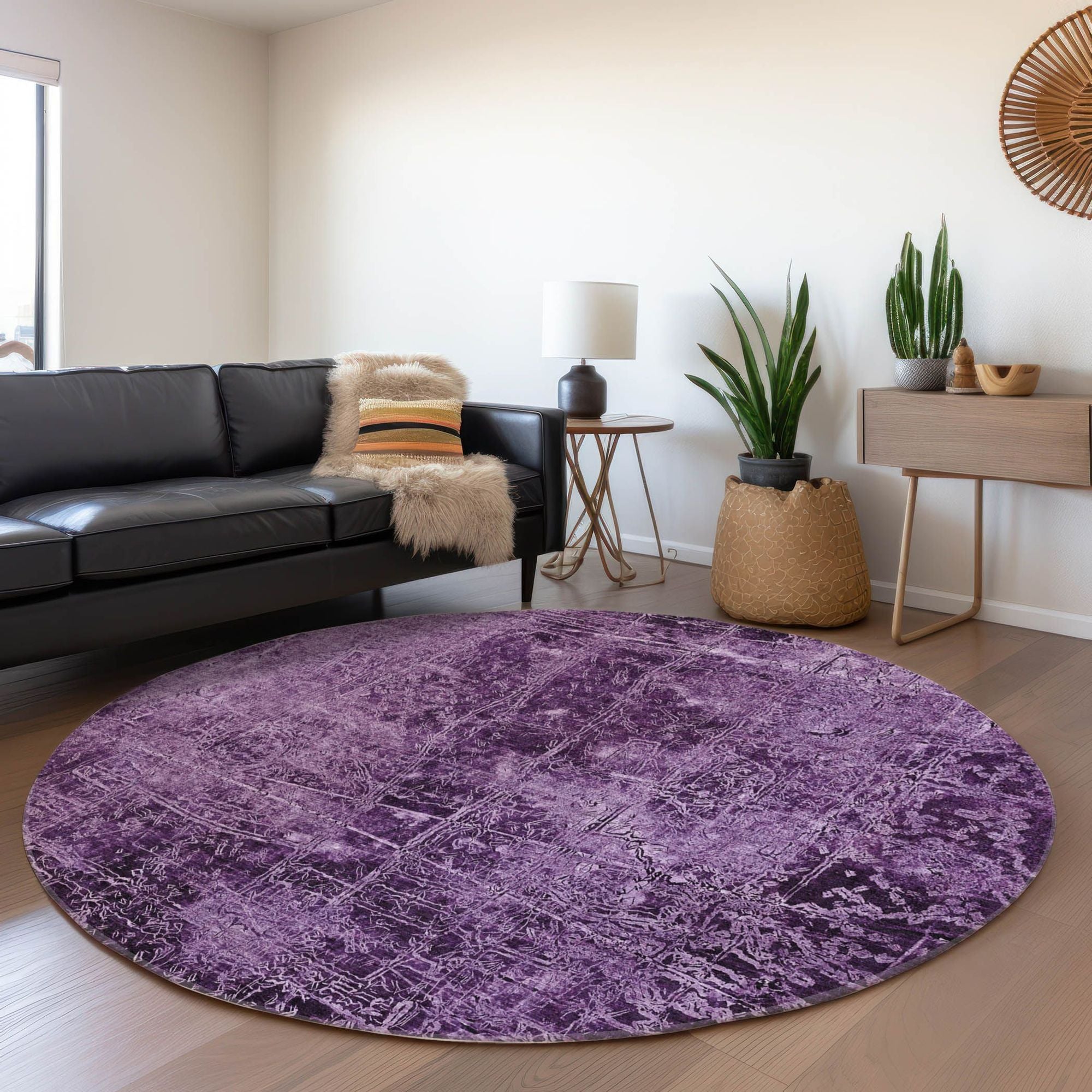 Machine Made ACN559 Purple Rugs