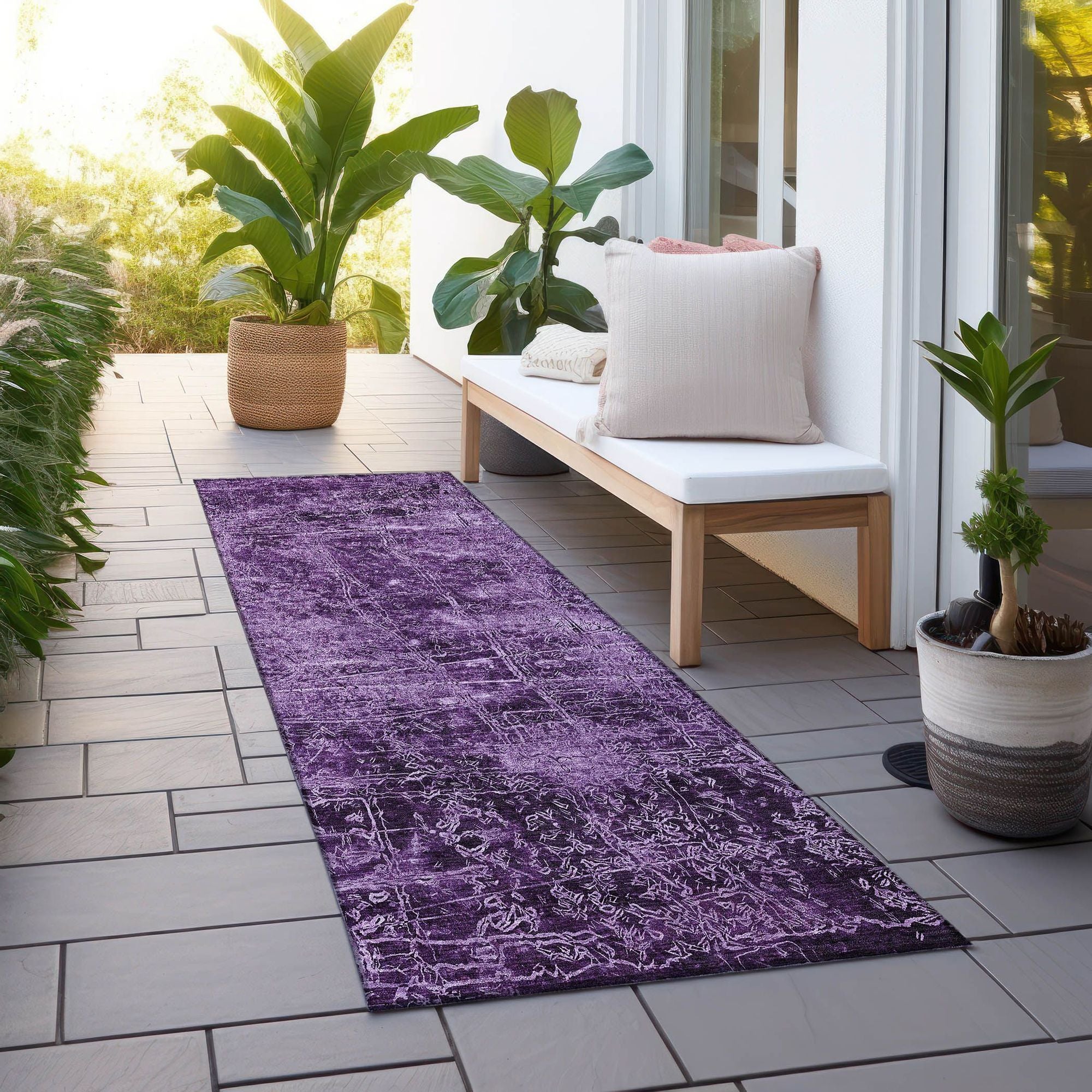 Machine Made ACN559 Purple Rugs
