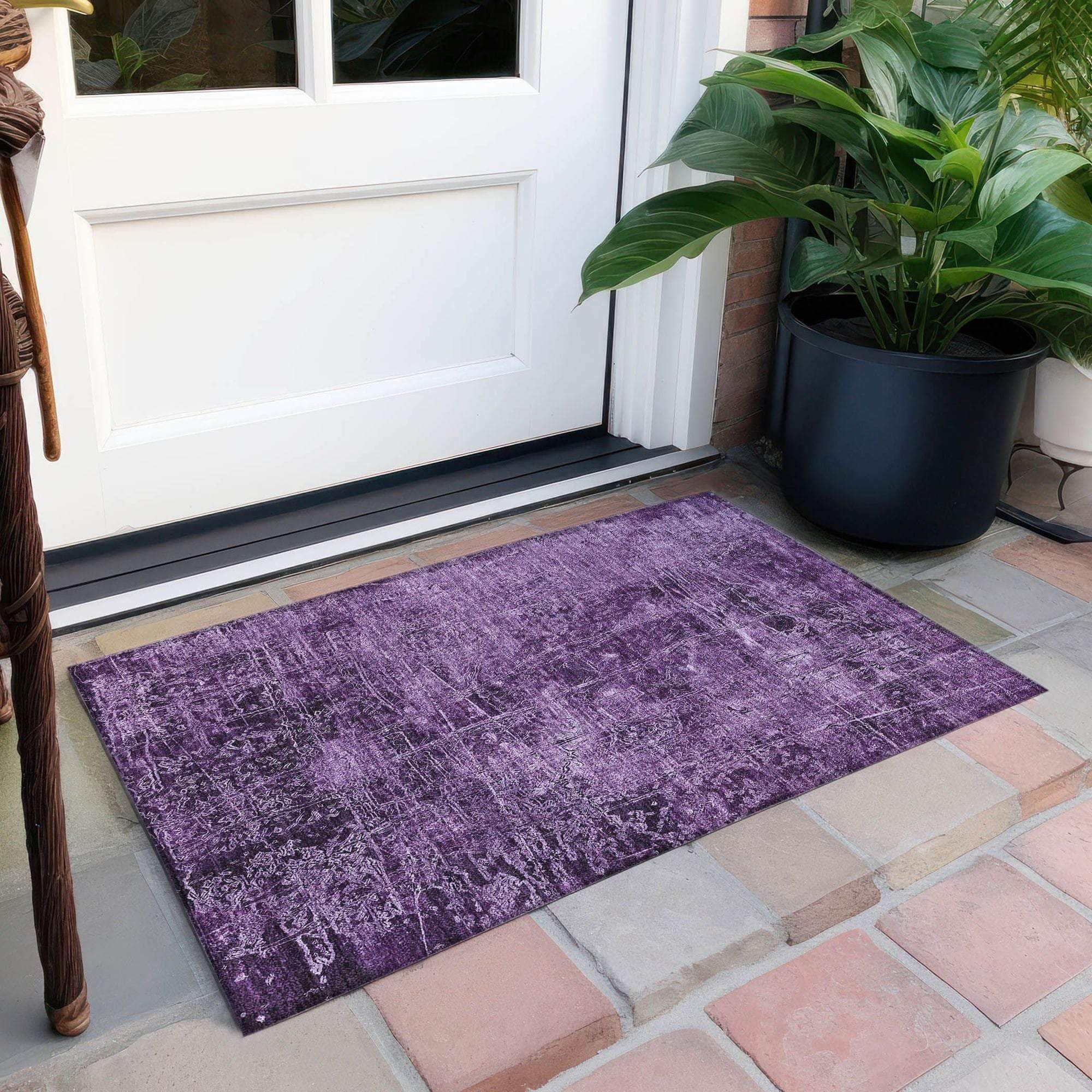 Machine Made ACN559 Purple Rugs