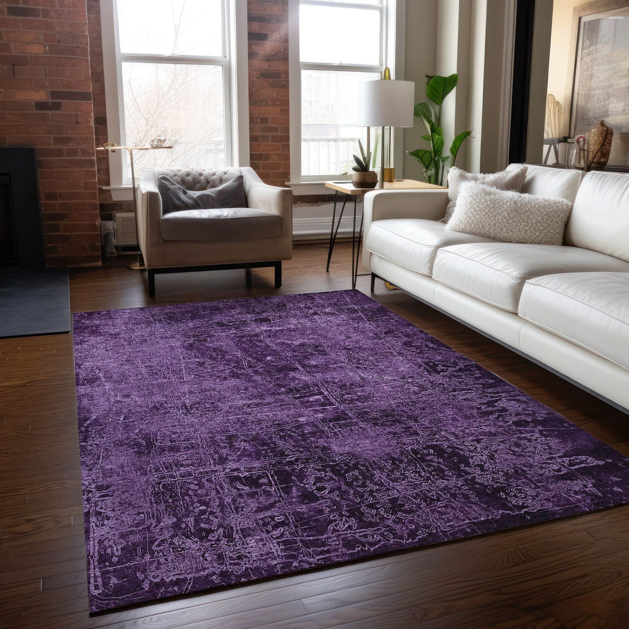 Machine Made ACN559 Purple Rugs