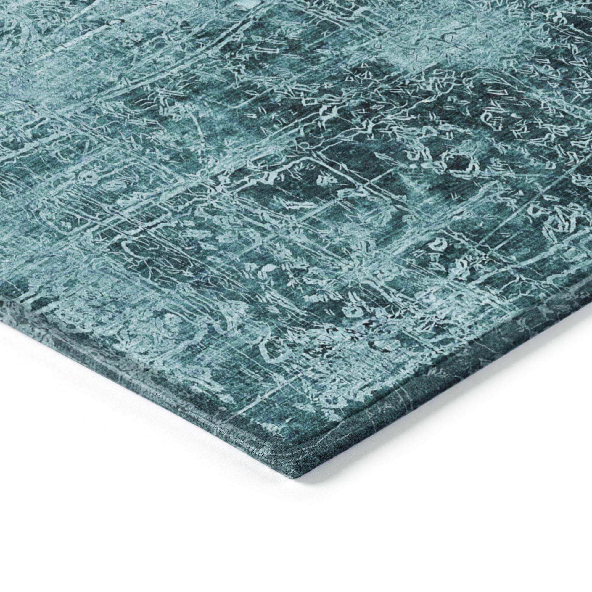 Machine Made ACN559 Teal Rugs