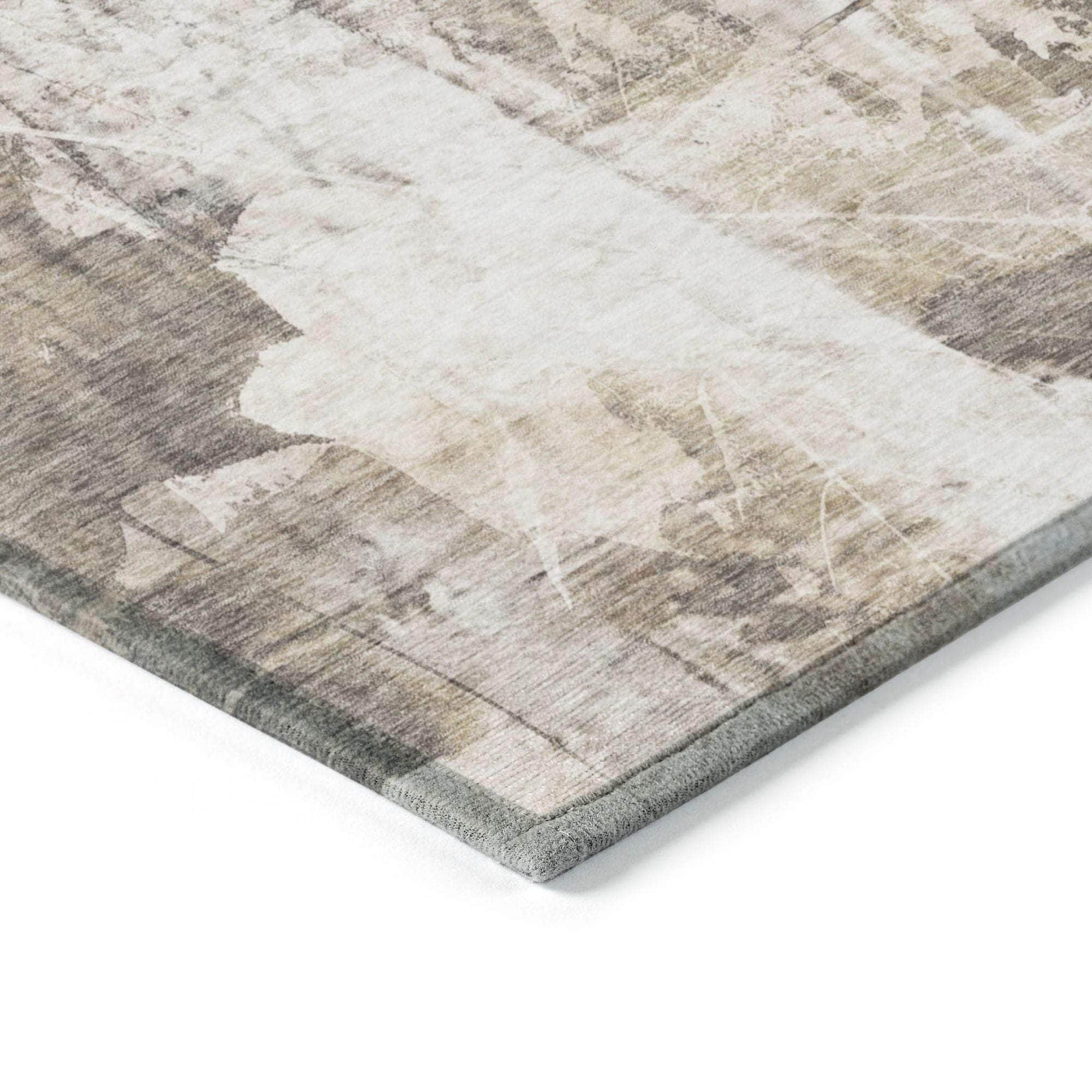 Machine Made ACN560 Beige Brown Rugs