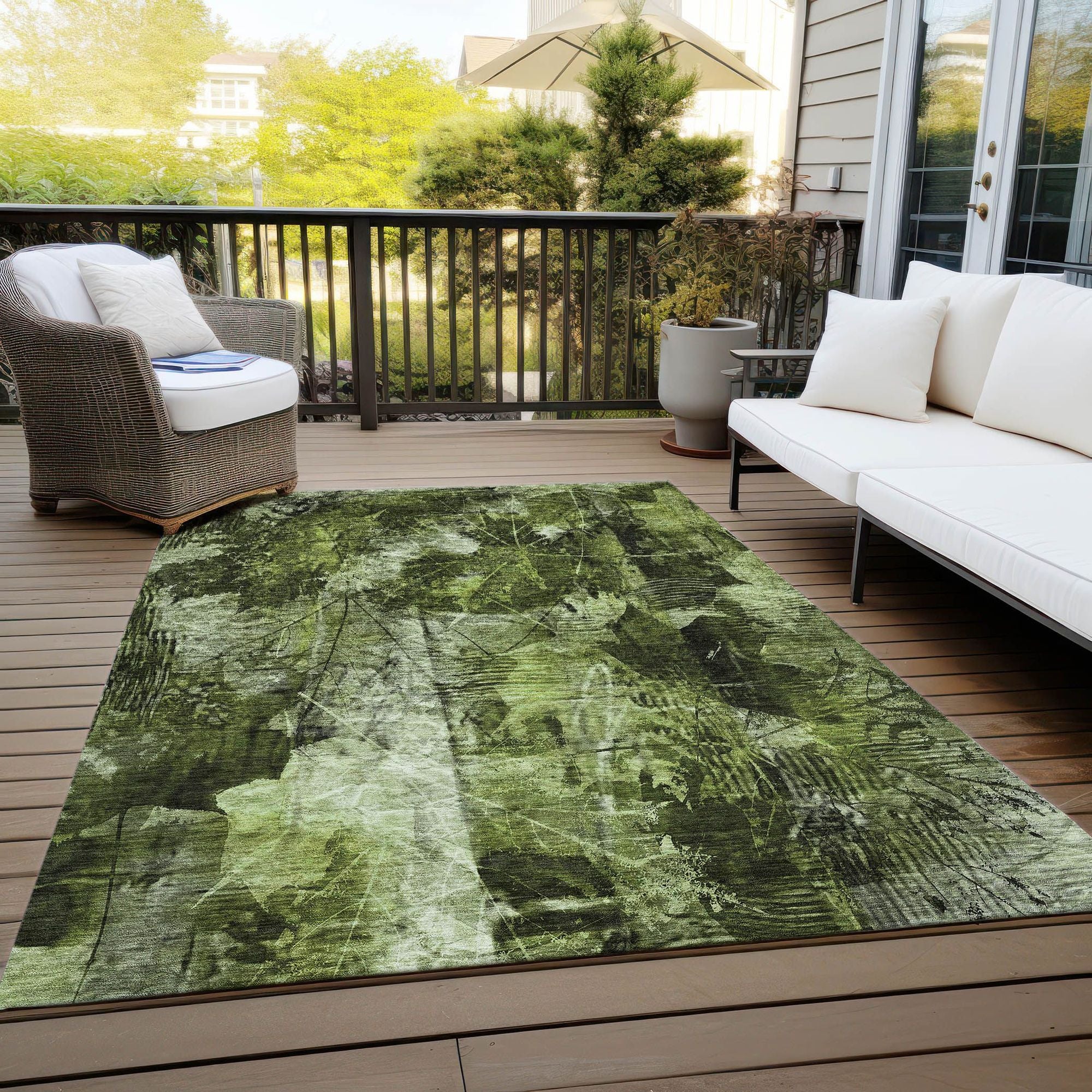 Machine Made ACN560 Green Rugs