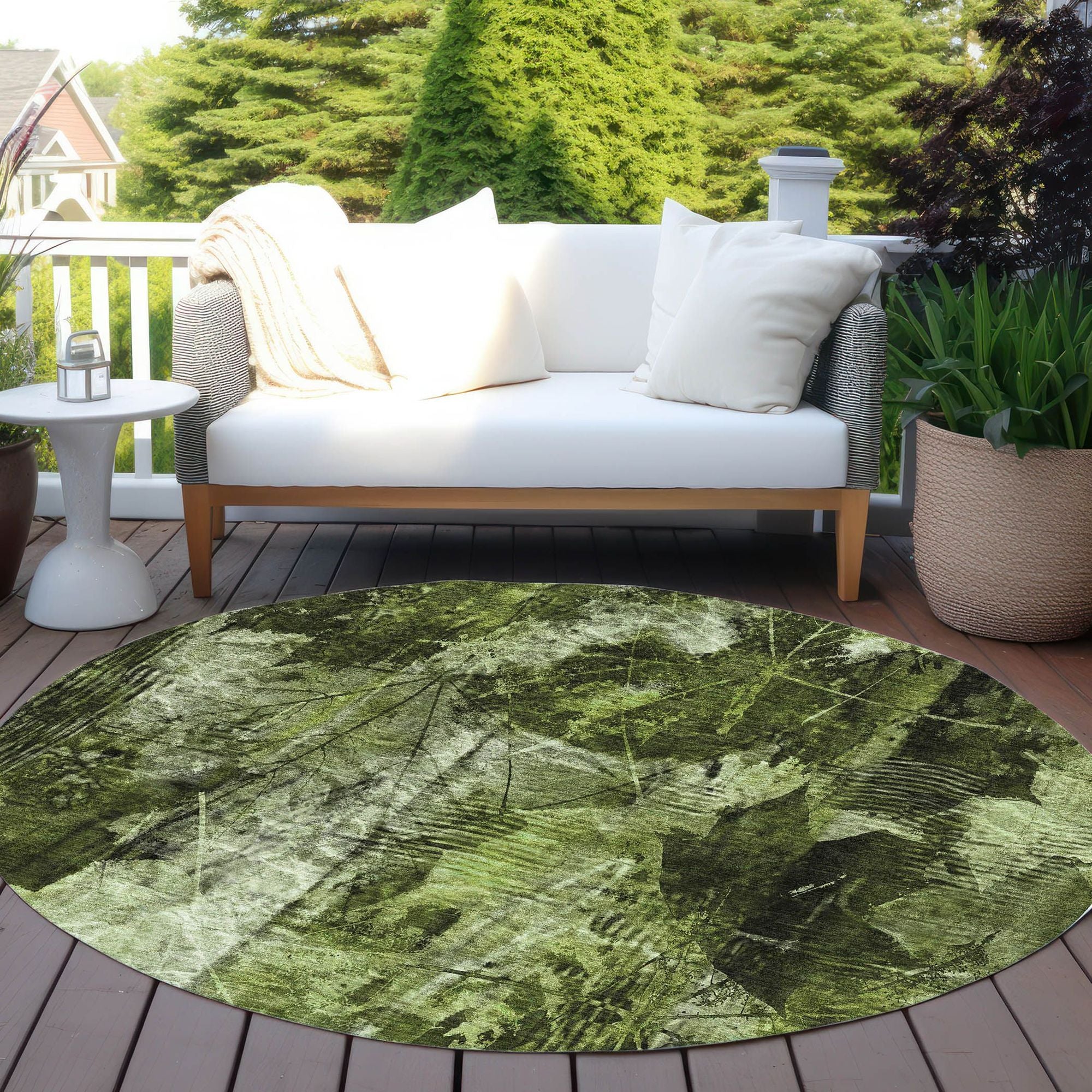 Machine Made ACN560 Green Rugs