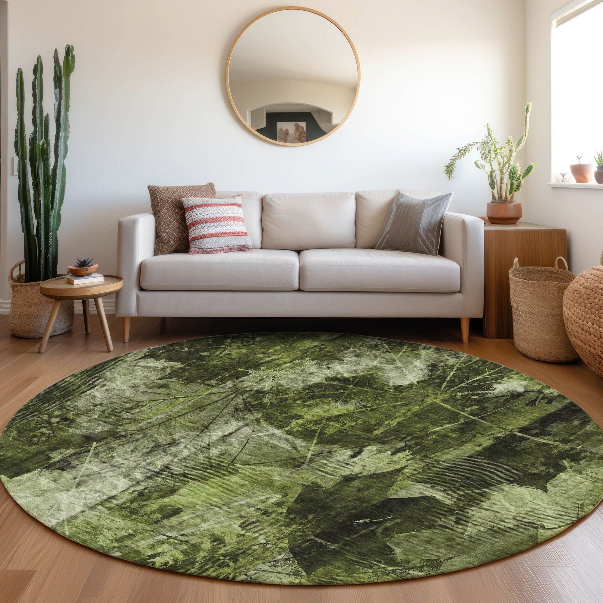Machine Made ACN560 Green Rugs