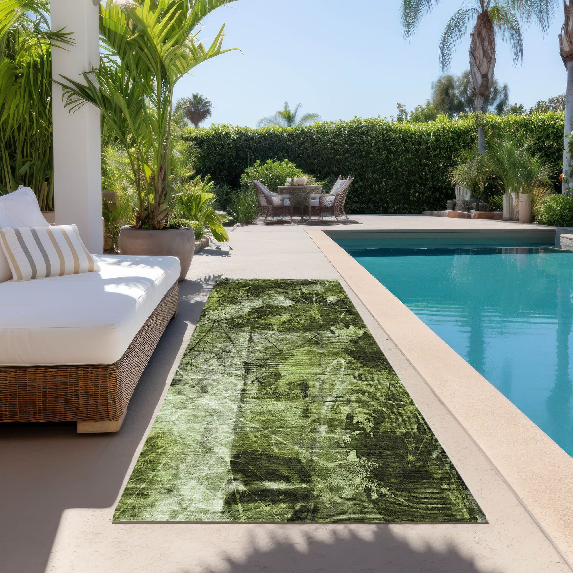 Machine Made ACN560 Green Rugs