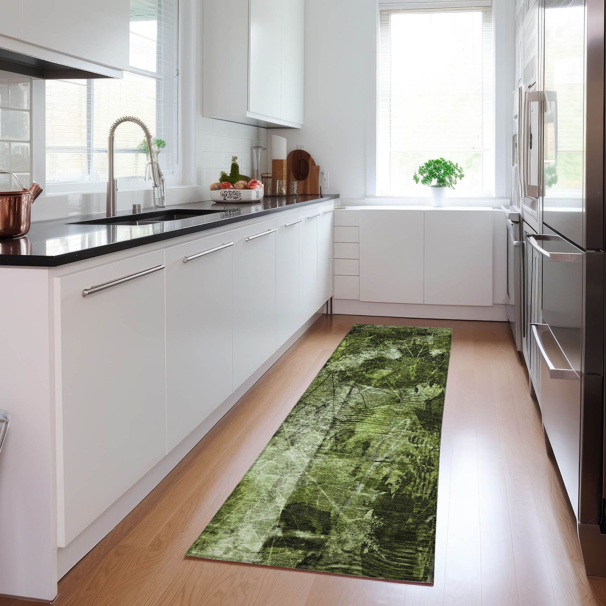 Machine Made ACN560 Green Rugs