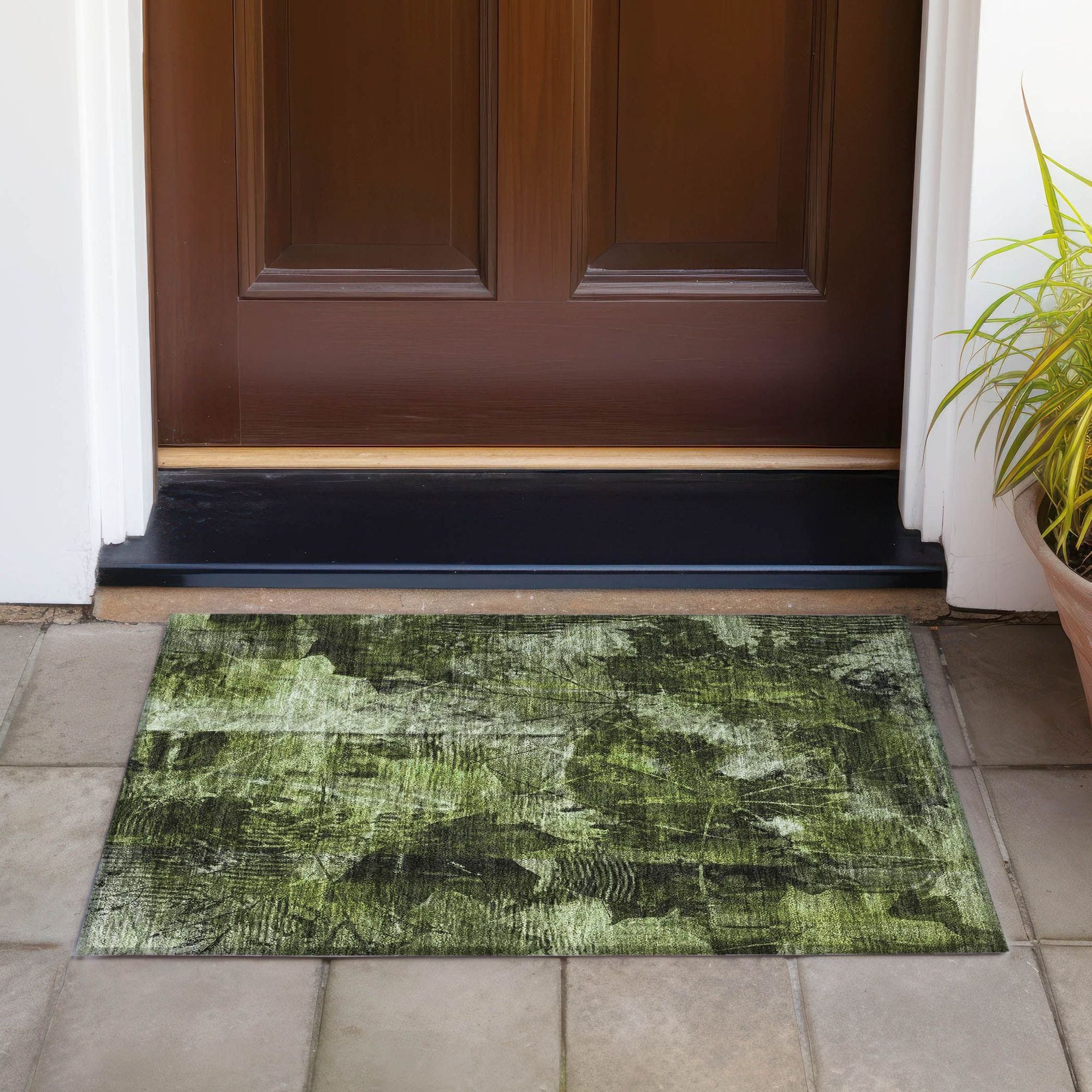 Machine Made ACN560 Green Rugs