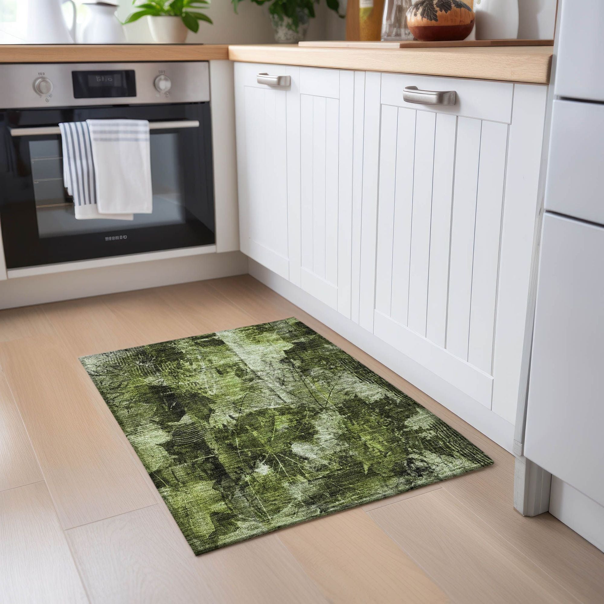 Machine Made ACN560 Green Rugs