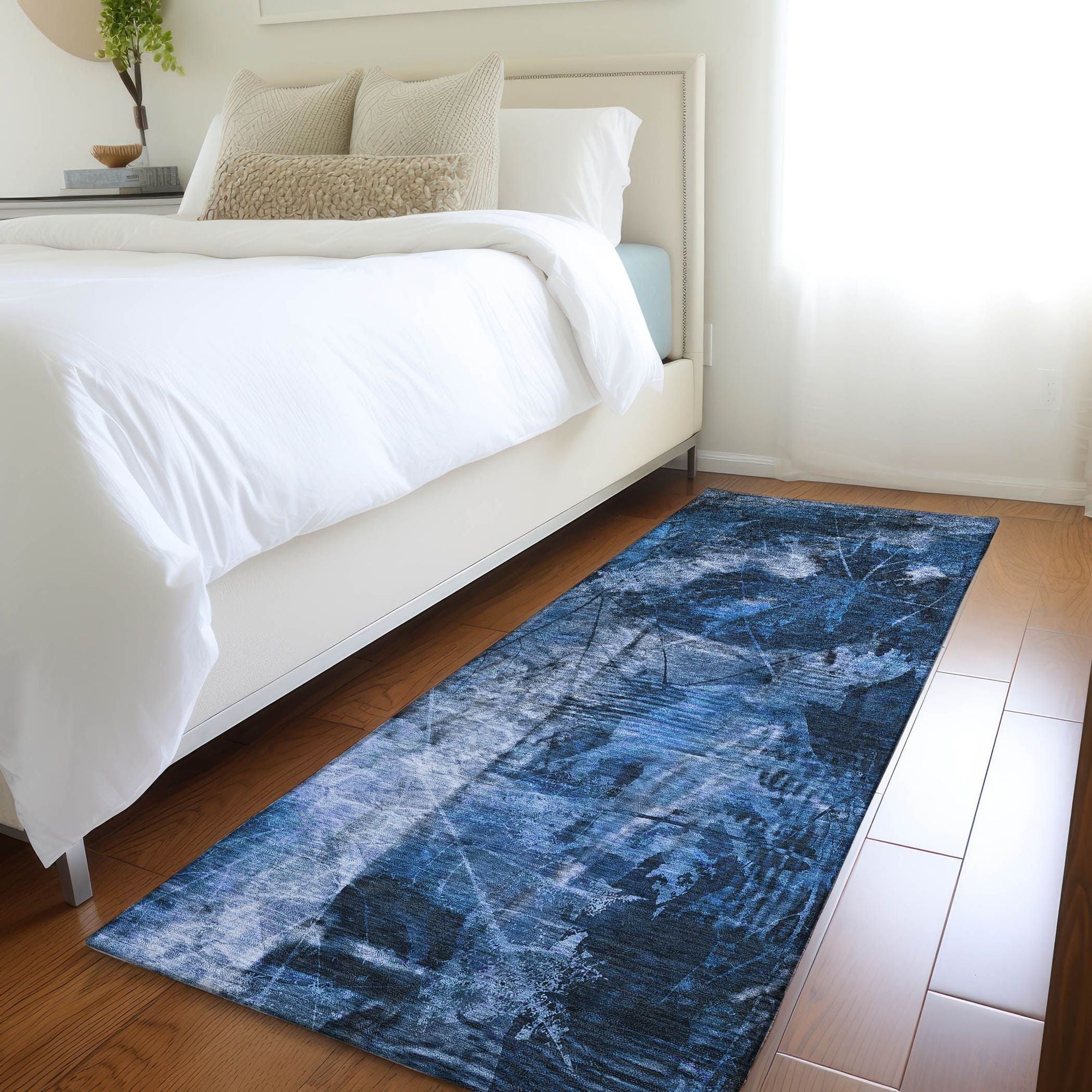 Machine Made ACN560 Navy Blue Rugs