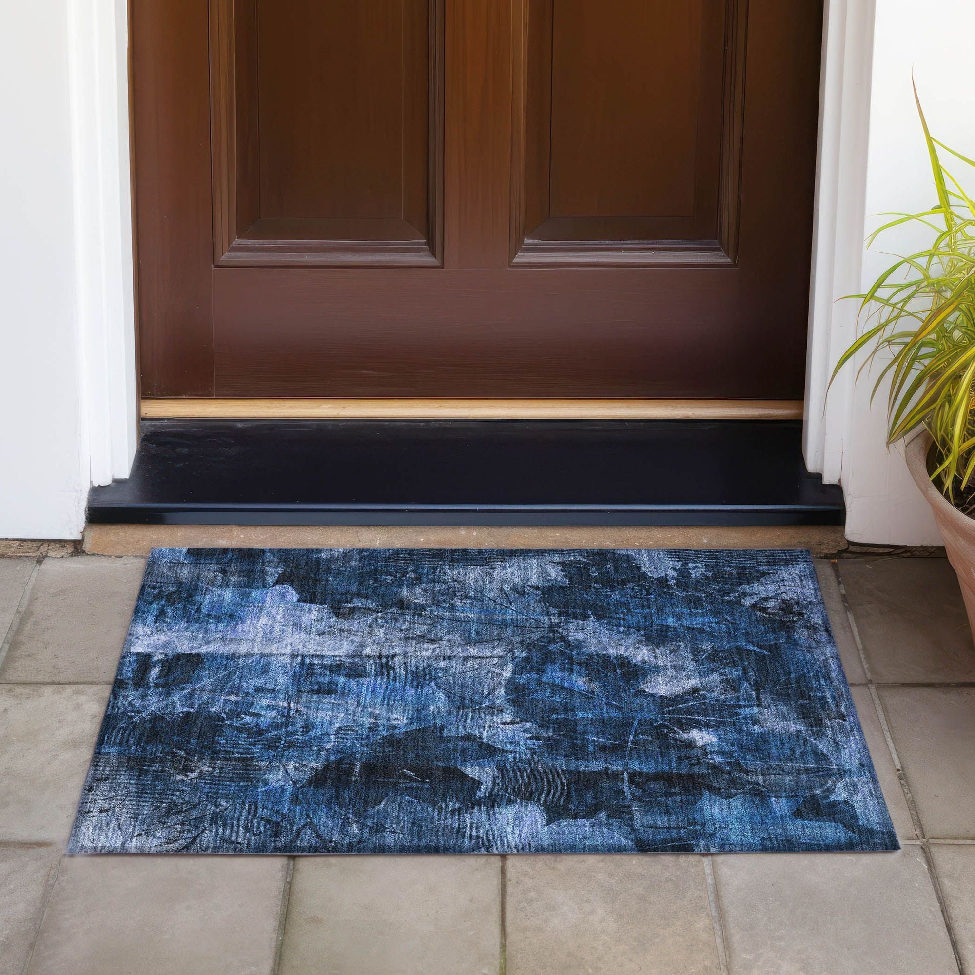 Machine Made ACN560 Navy Blue Rugs