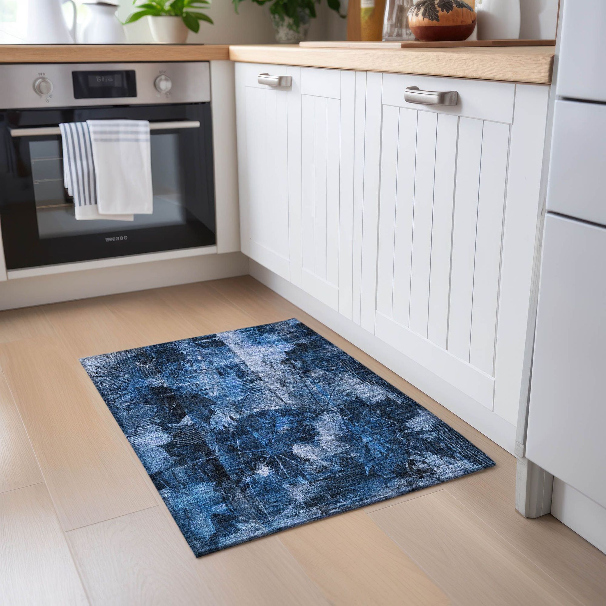 Machine Made ACN560 Navy Blue Rugs