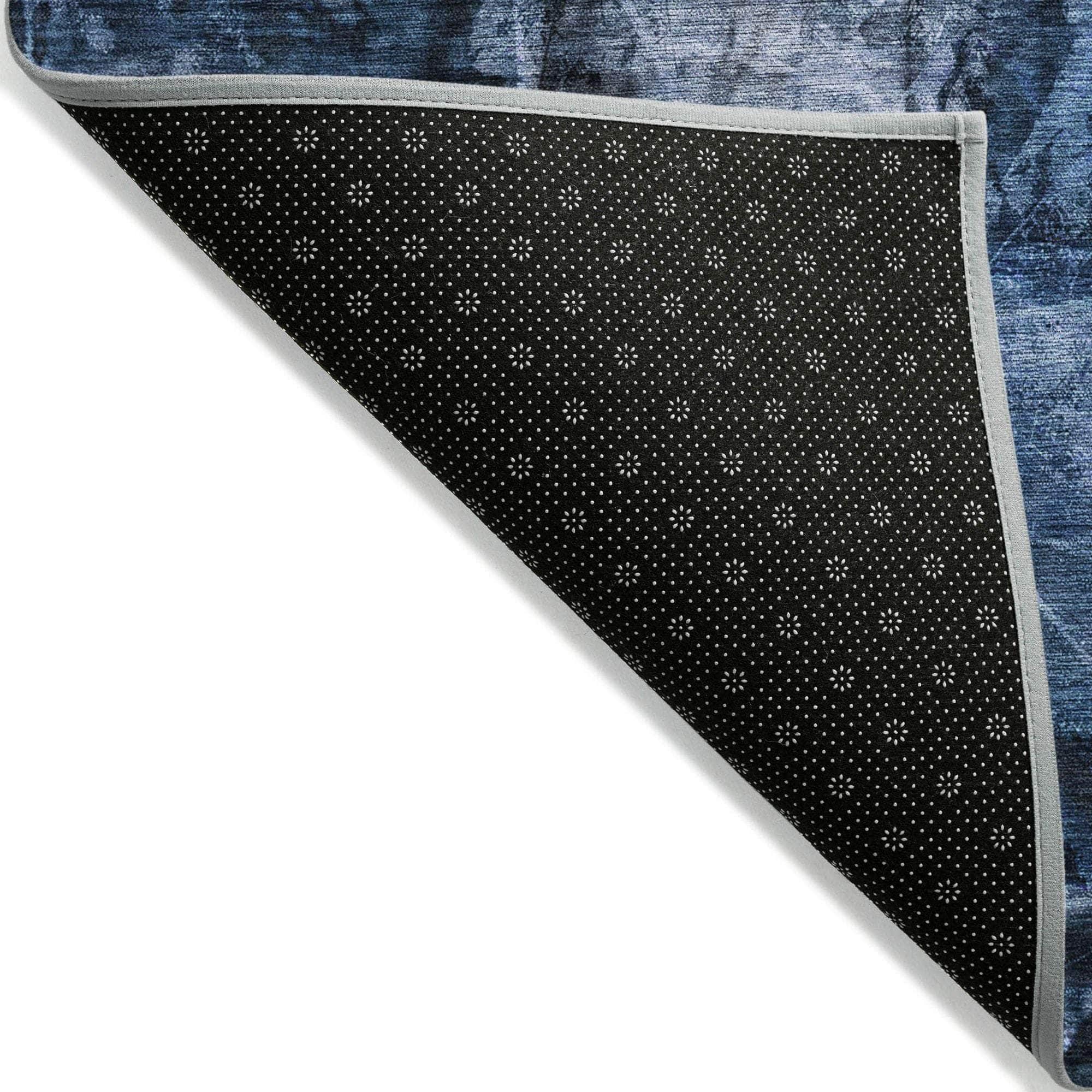 Machine Made ACN560 Navy Blue Rugs