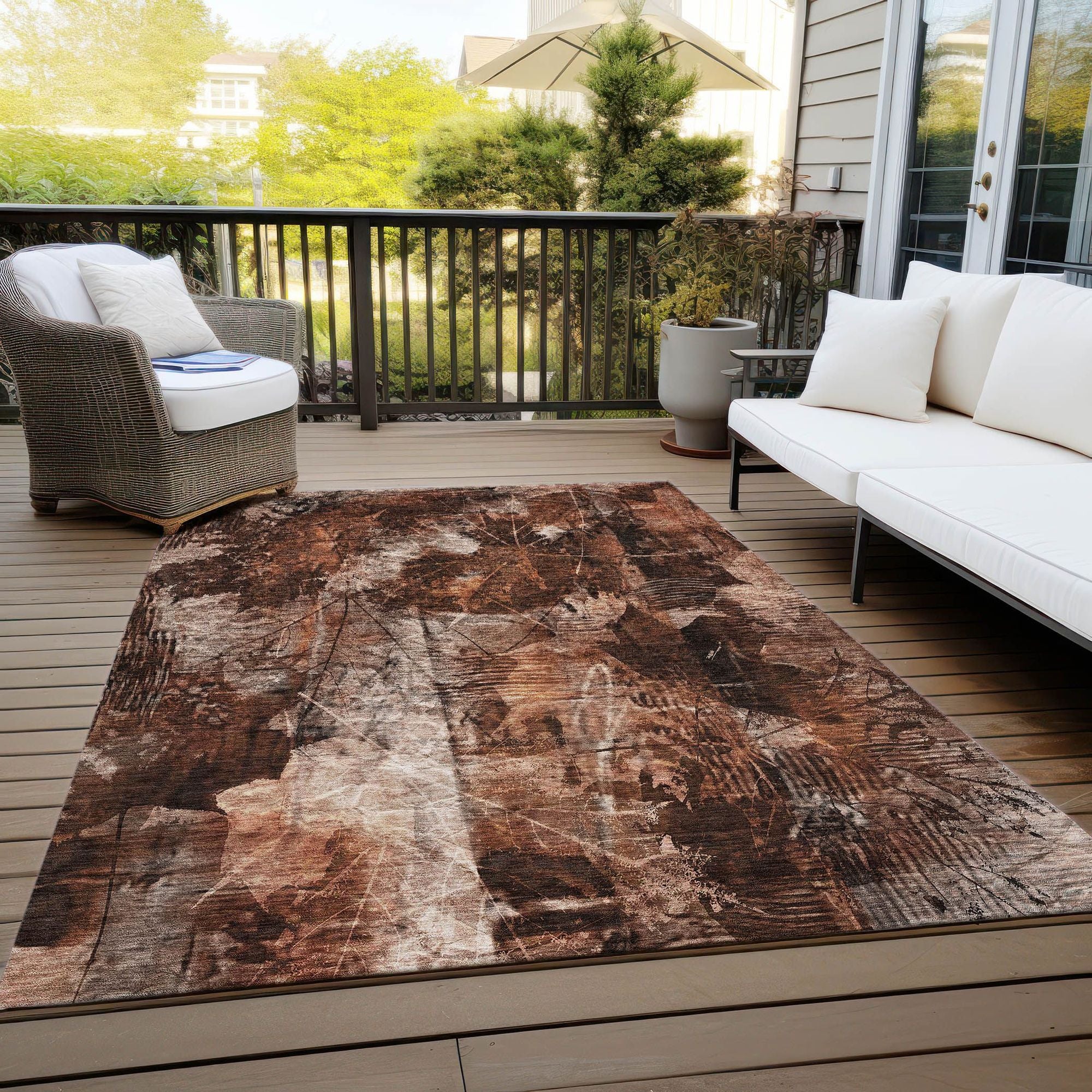 Machine Made ACN560 Paprika Orange Rugs