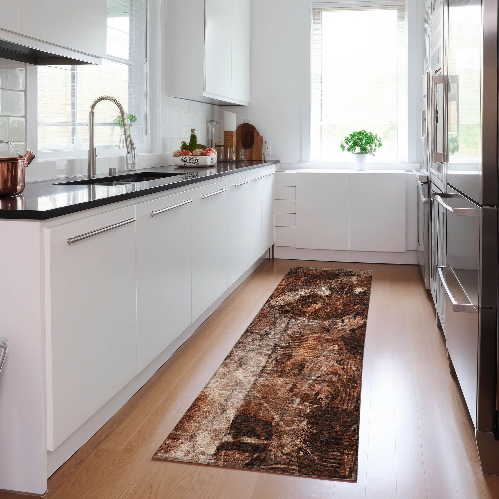 Machine Made ACN560 Paprika Orange Rugs