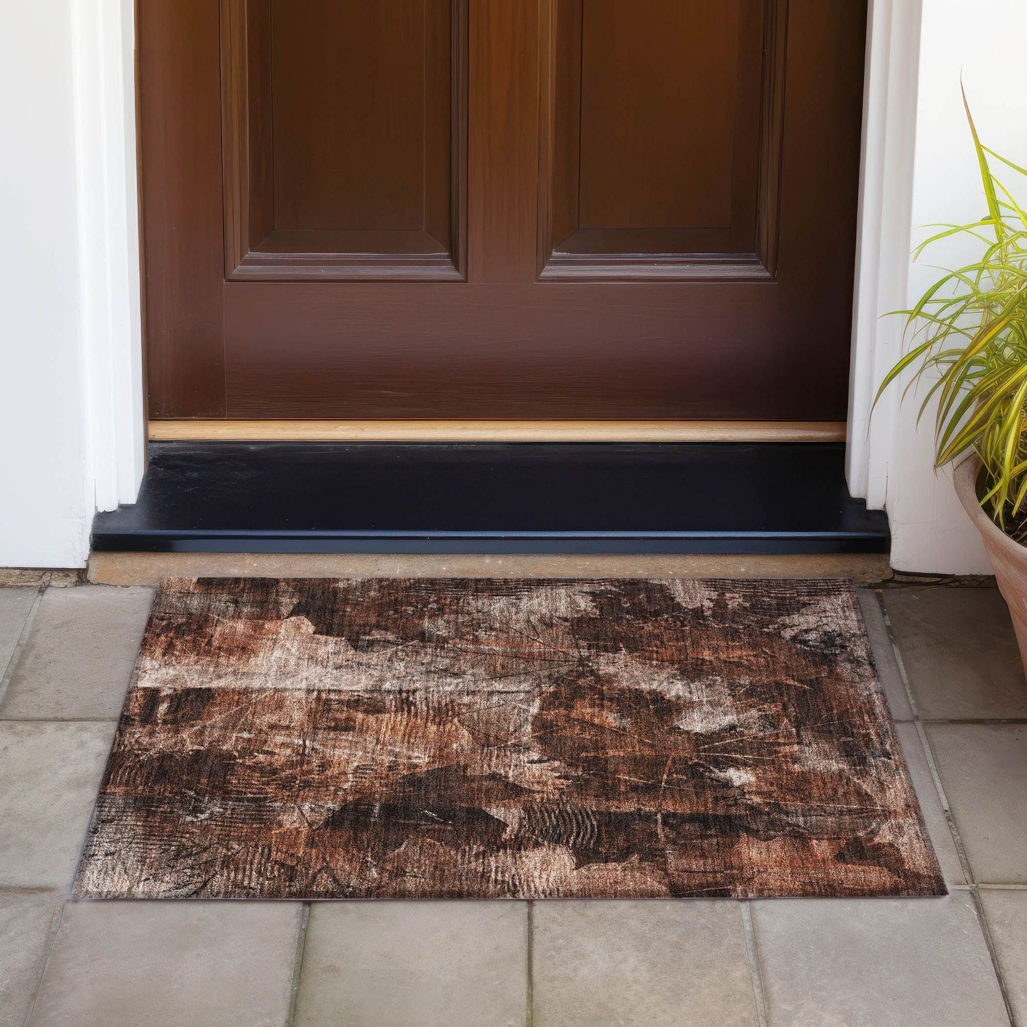 Machine Made ACN560 Paprika Orange Rugs