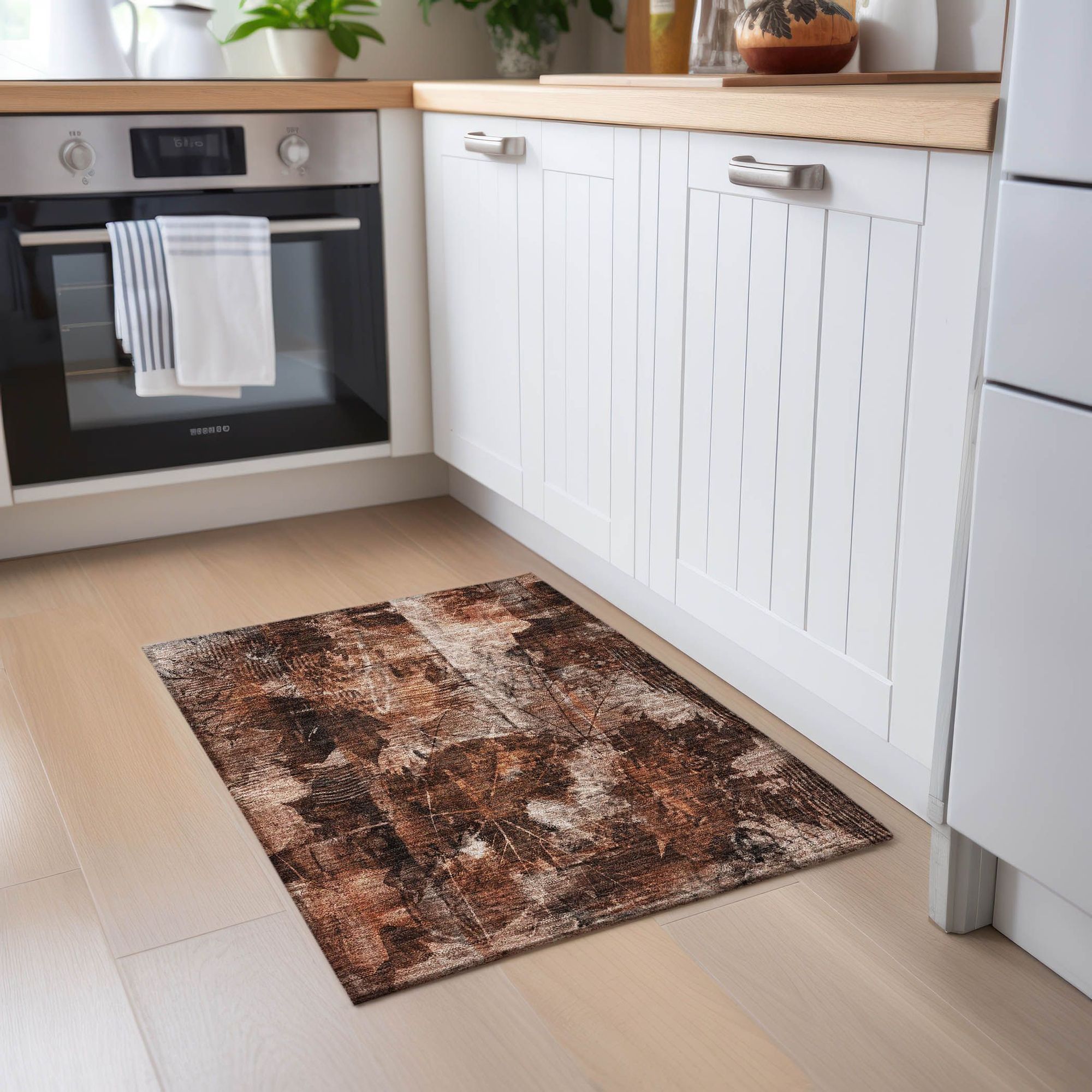 Machine Made ACN560 Paprika Orange Rugs