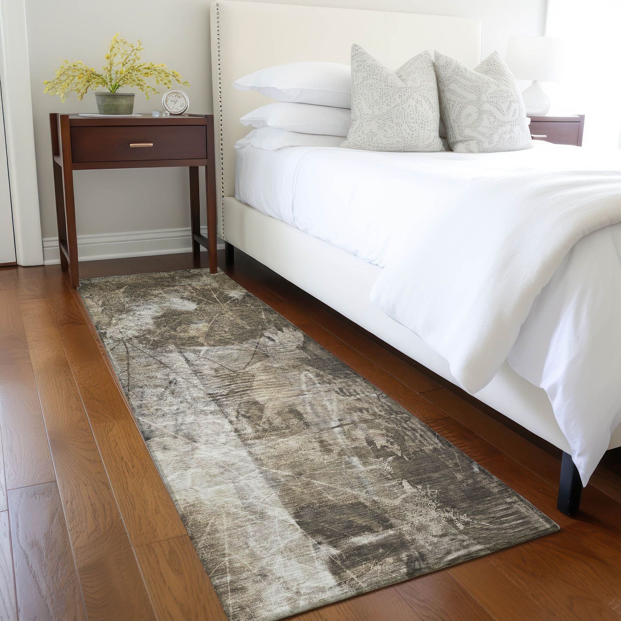 Machine Made ACN560 Taupe Brown Rugs