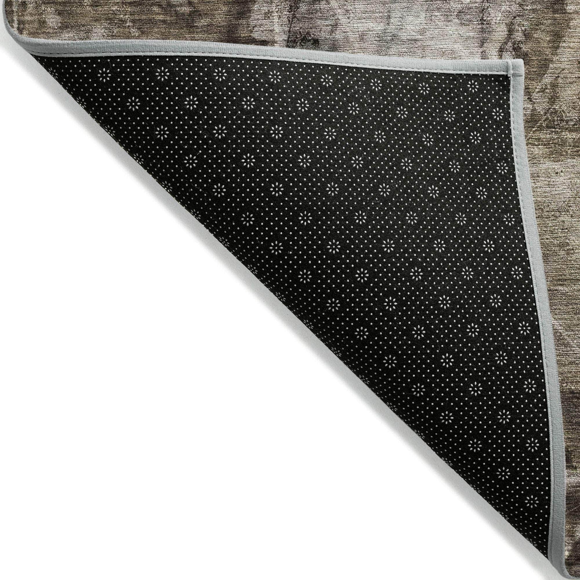 Machine Made ACN560 Taupe Brown Rugs