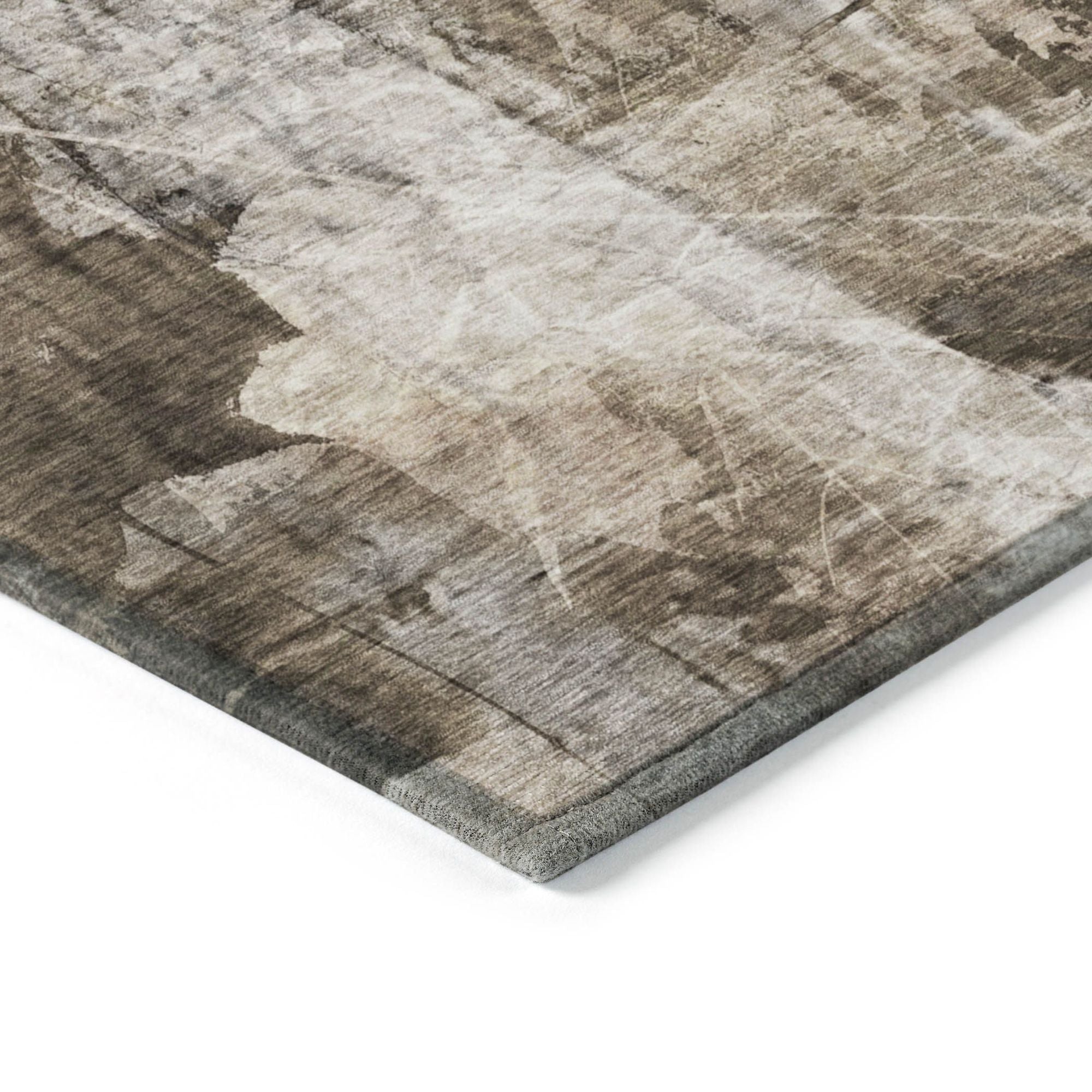 Machine Made ACN560 Taupe Brown Rugs
