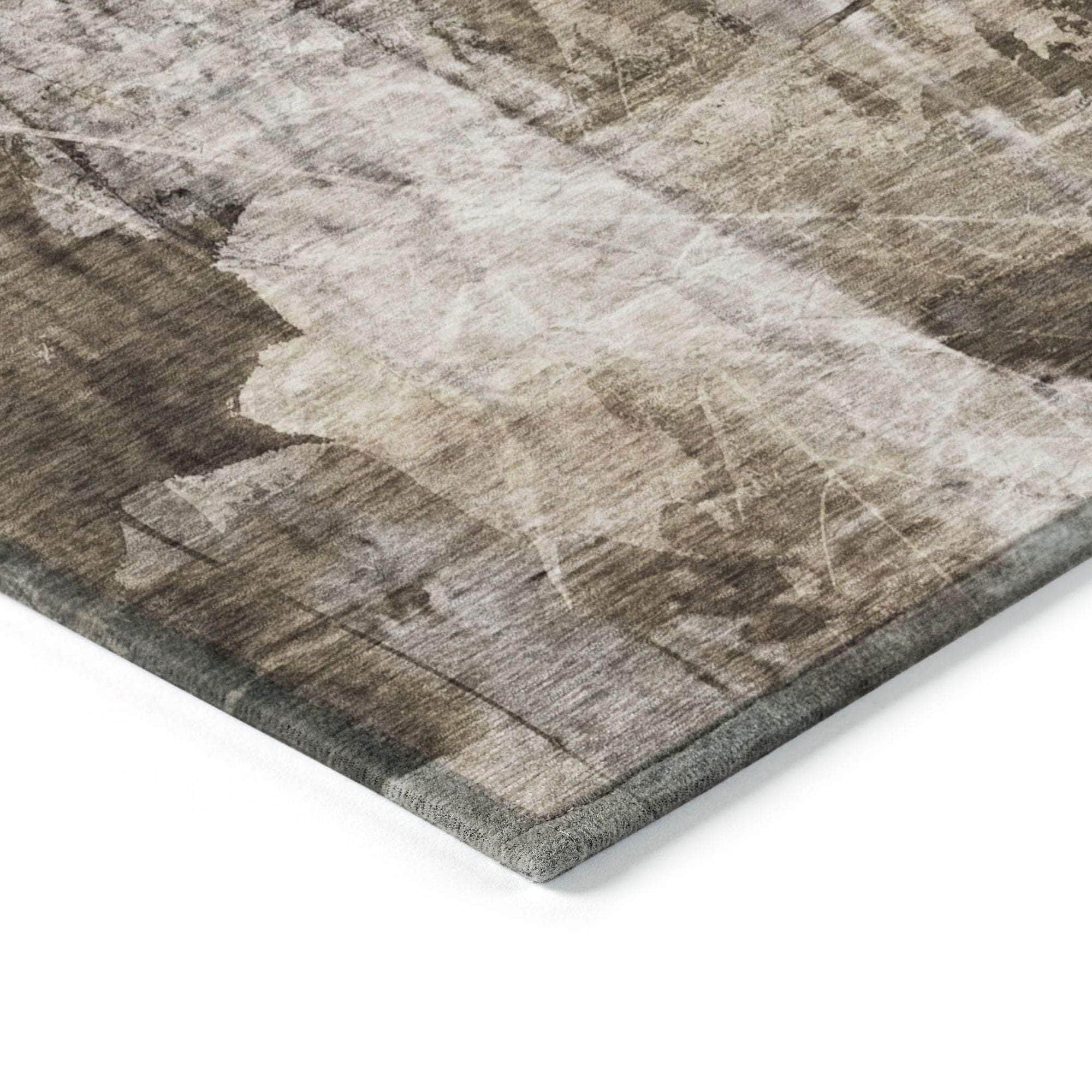 Machine Made ACN560 Taupe Brown Rugs