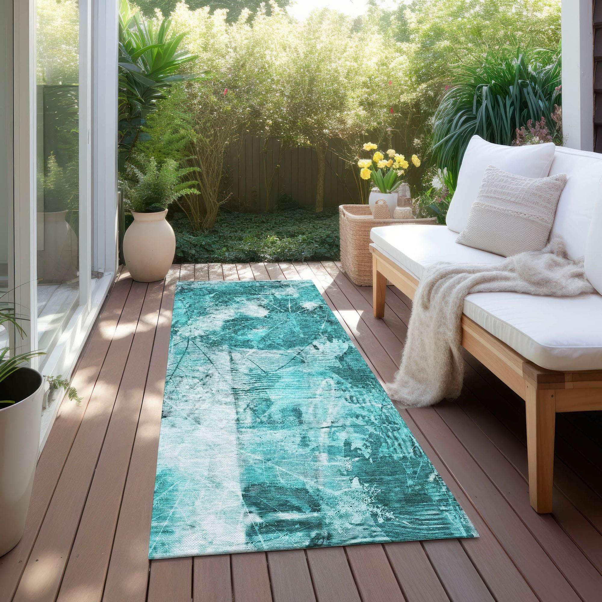 Machine Made ACN560 Teal Rugs