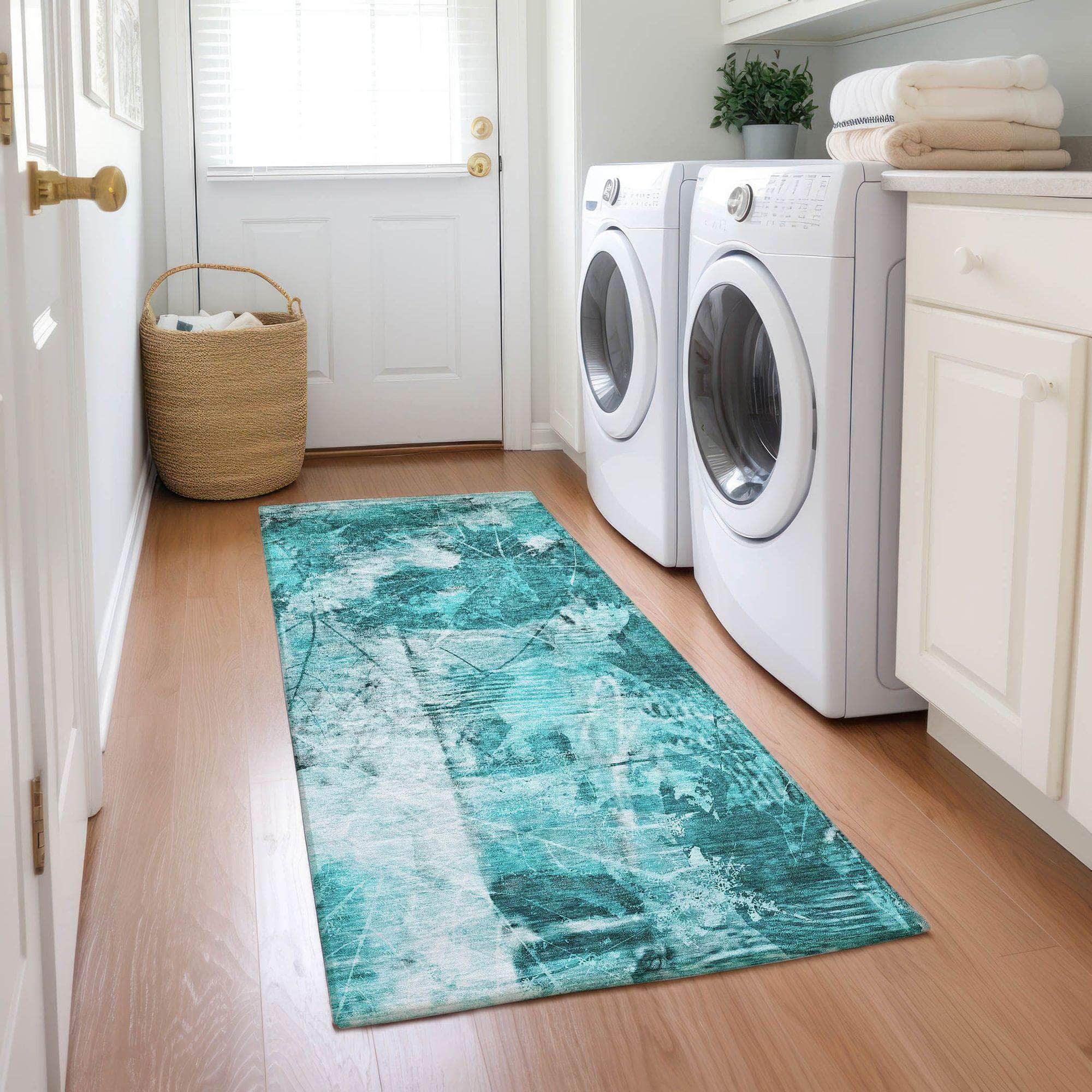 Machine Made ACN560 Teal Rugs