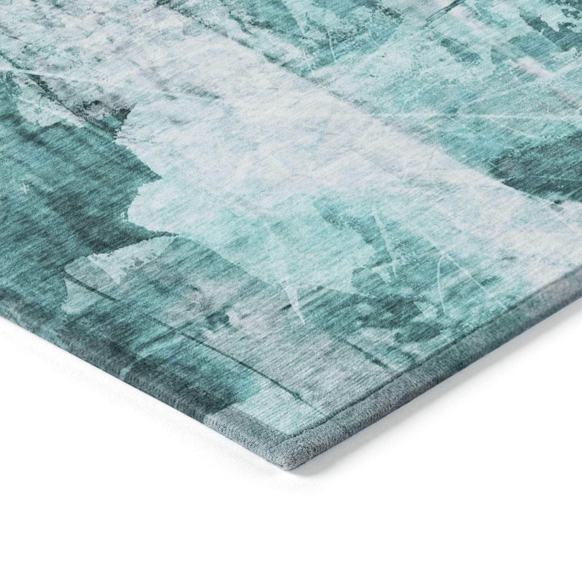 Machine Made ACN560 Teal Rugs