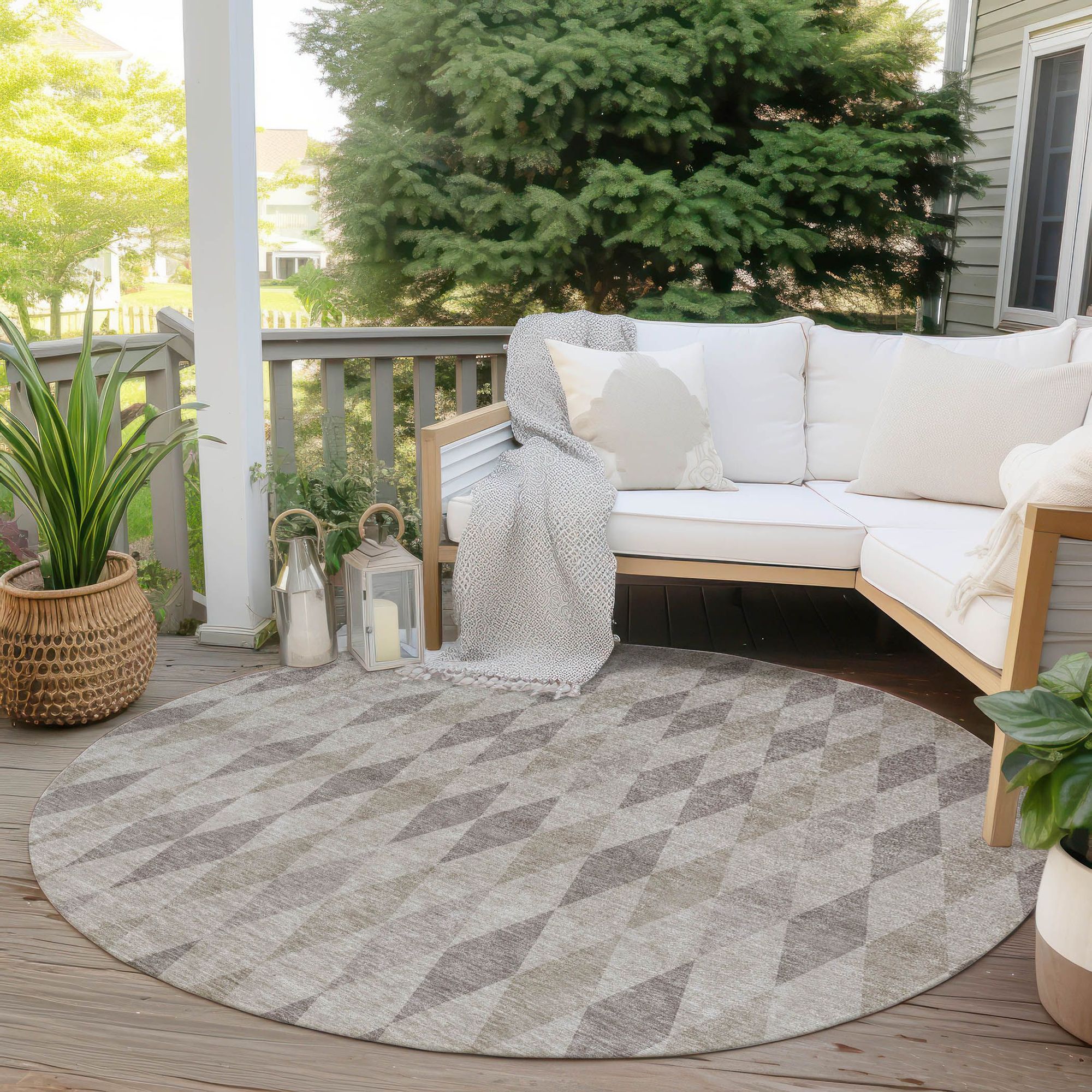 Machine Made ACN561 Beige Brown Rugs