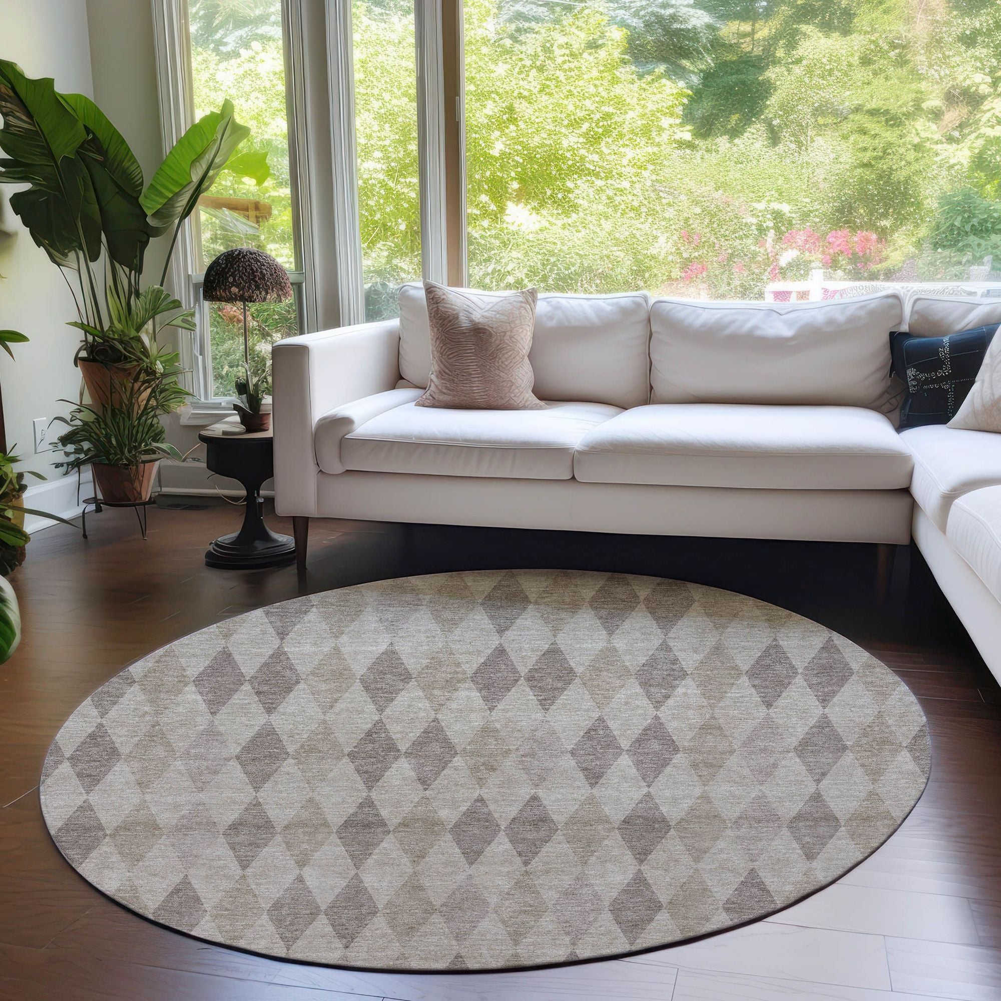 Machine Made ACN561 Beige Brown Rugs