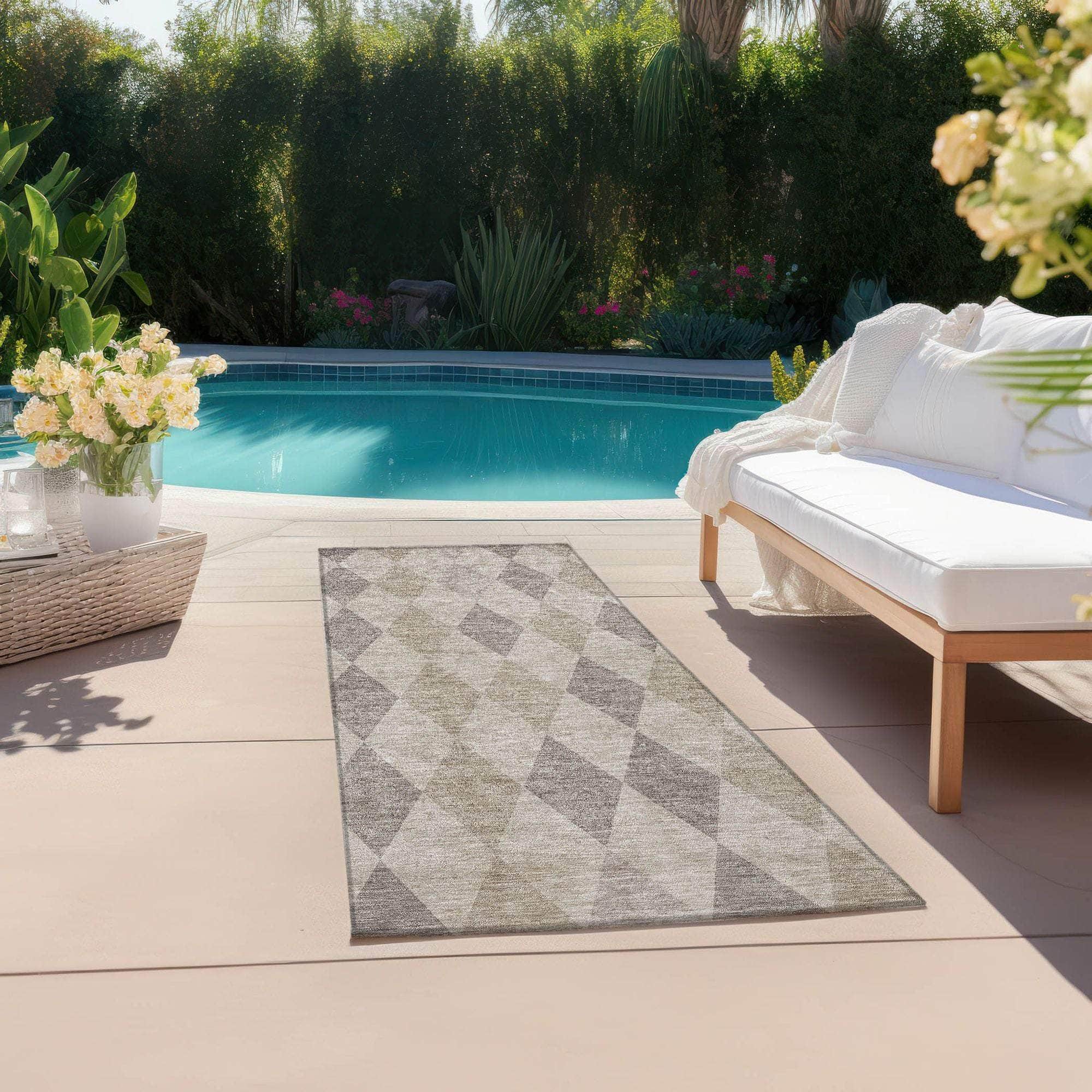 Machine Made ACN561 Beige Brown Rugs
